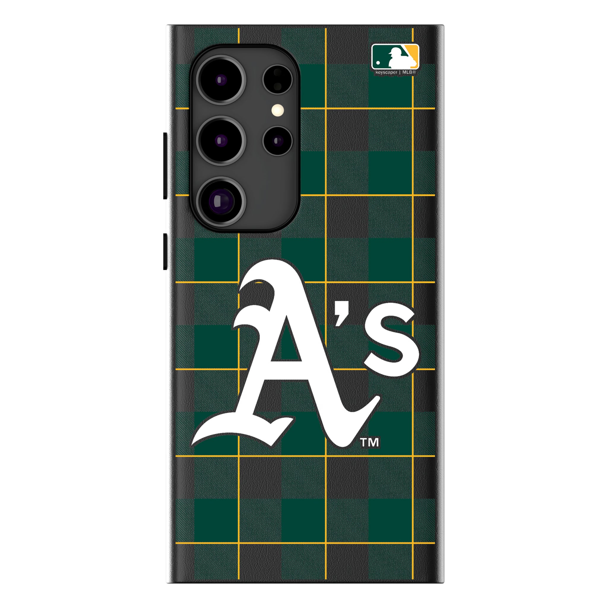 Oakland Athletics Plaid Galaxy MagSafe Compatible Phone Case for Samsung Galaxy