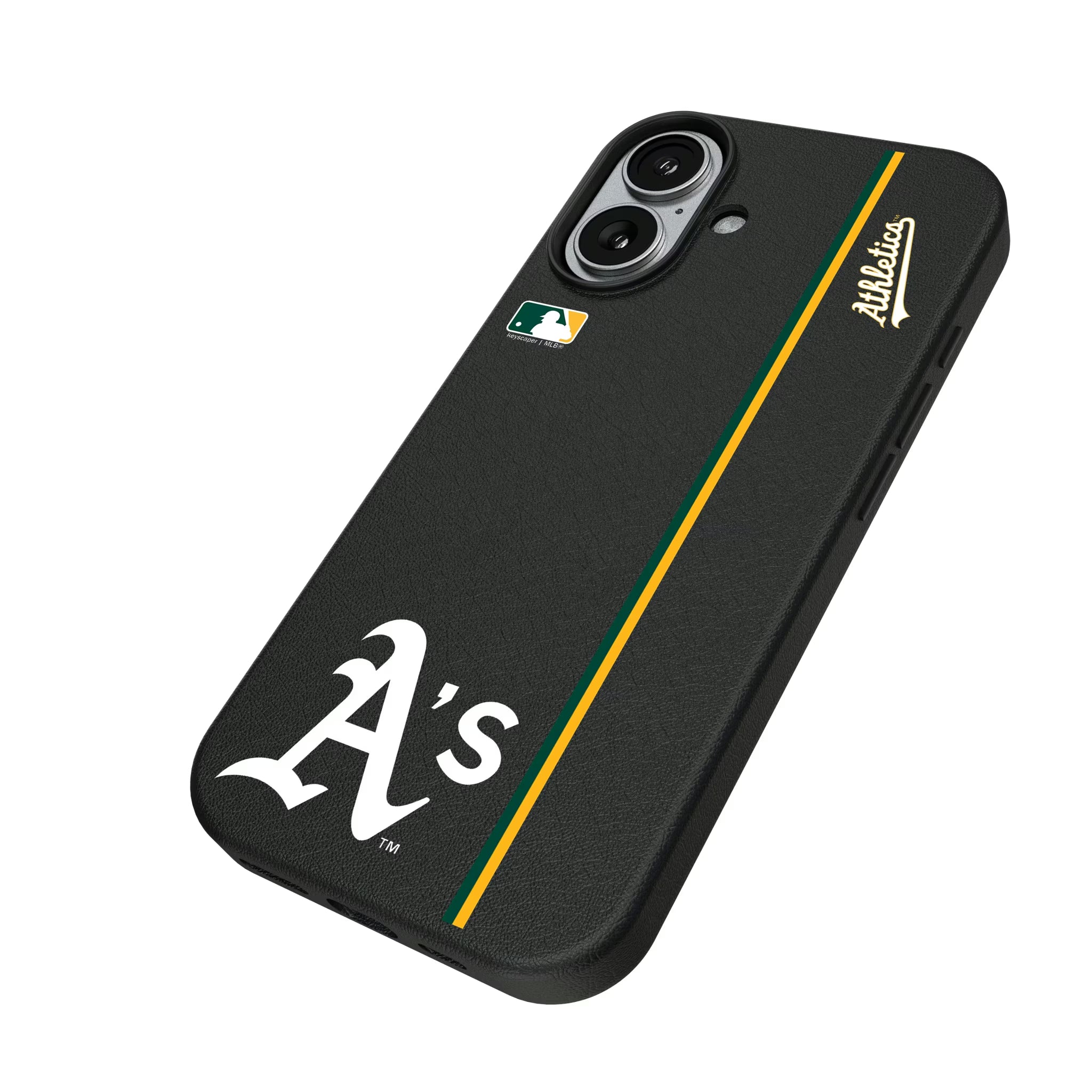 Oakland Athletics Sidebar iPhone MagSafe Compatible Phone Case for Apple iPhone - Isometric View#Device_iPhone 17