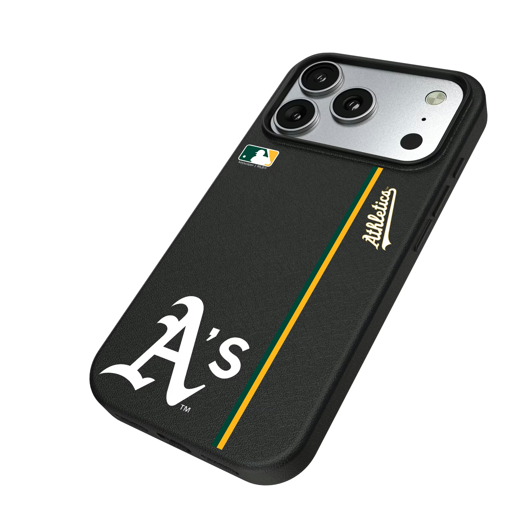Oakland Athletics Sidebar iPhone MagSafe Compatible Phone Case for Apple iPhone - Isometric View#Device_iPhone 17 Pro