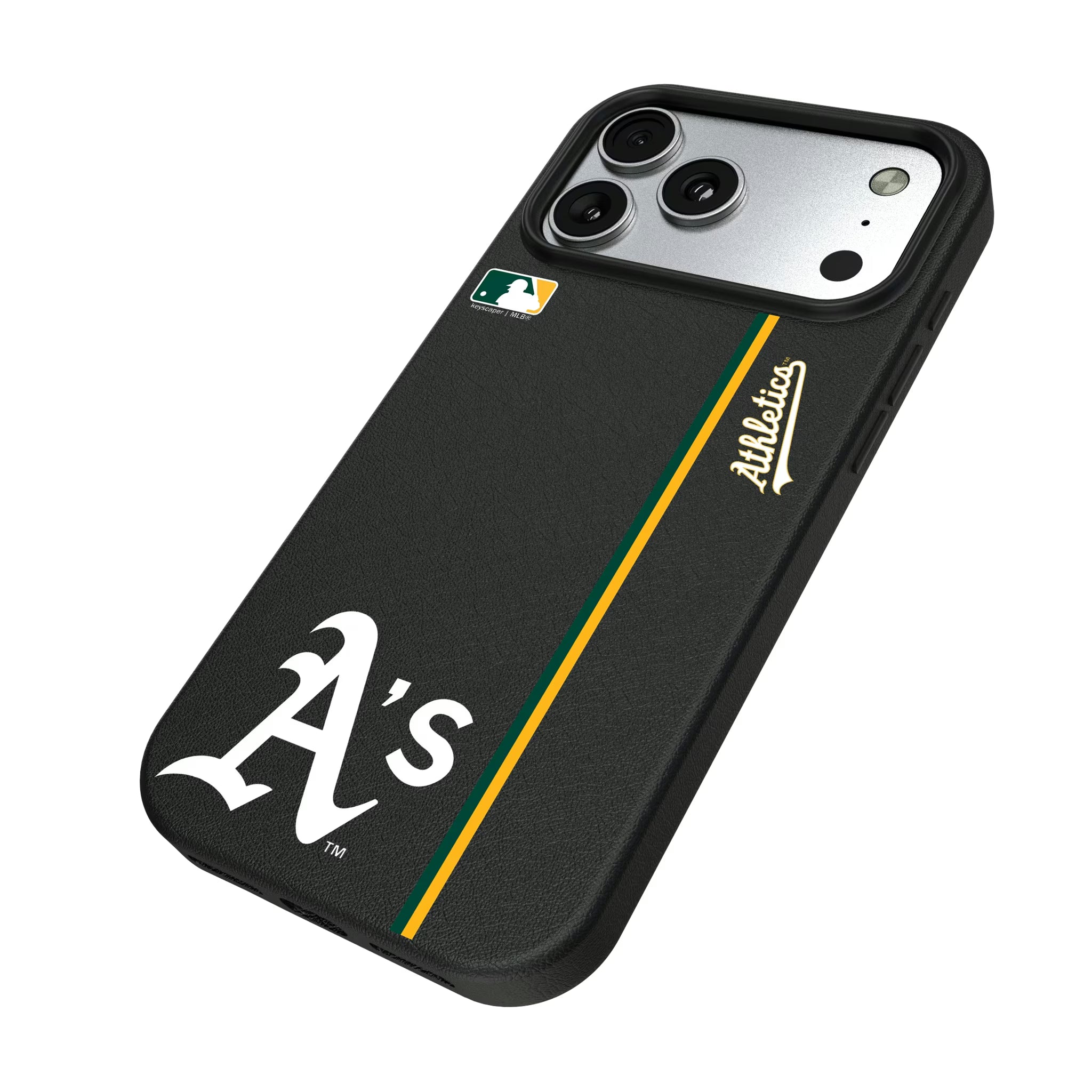 Oakland Athletics Sidebar iPhone MagSafe Compatible Phone Case for Apple iPhone - Isometric View#Device_iPhone 17 Pro Max