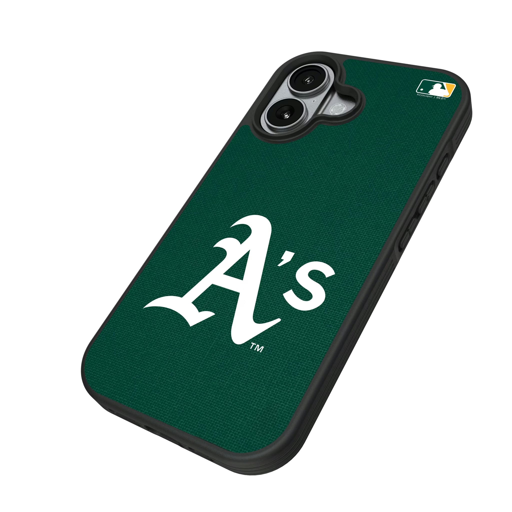 Oakland Athletics Solid iPhone Bump Phone Case for Apple iPhone - Isometric View#Device_iPhone 17
