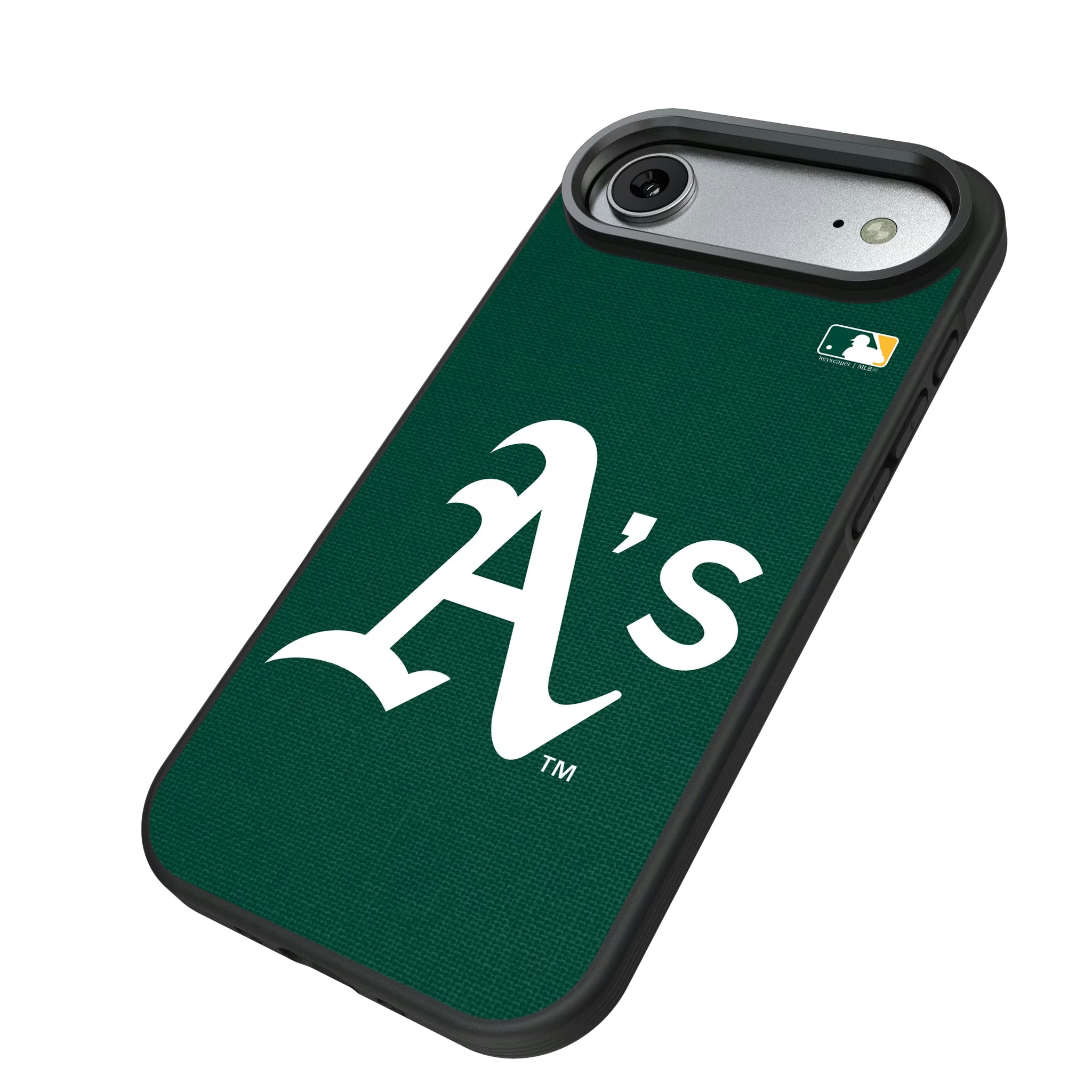 Oakland Athletics Solid iPhone Bump Phone Case for Apple iPhone - Isometric View#Device_iPhone Air
