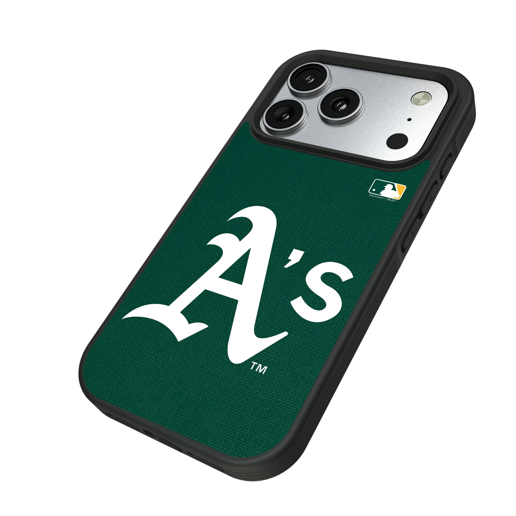 Oakland Athletics Solid iPhone Bump Phone Case for Apple iPhone - Isometric View#Device_iPhone 17 Pro