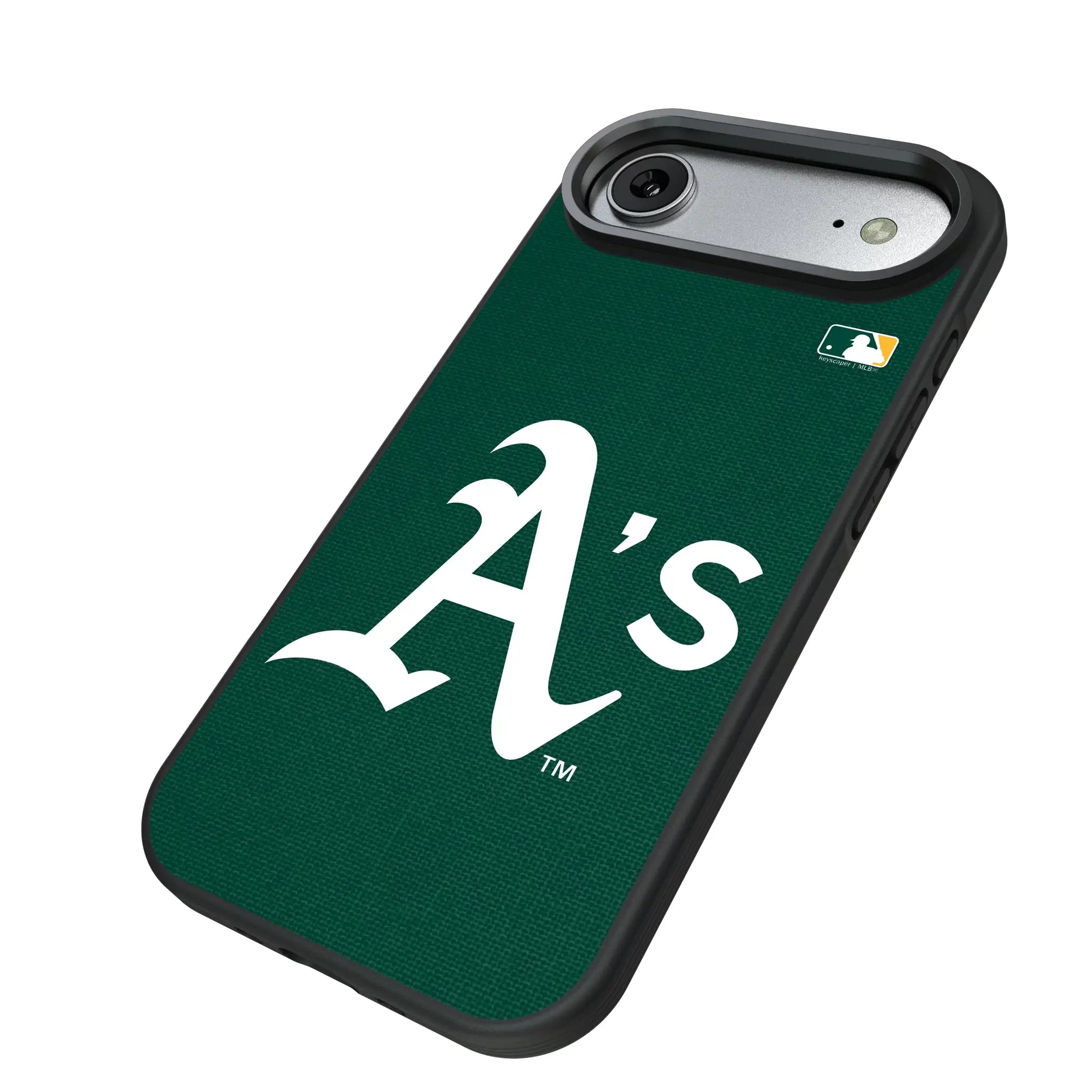 Oakland Athletics Solid iPhone Bump Phone Case for Apple iPhone - Isometric View#Device_iPhone Air