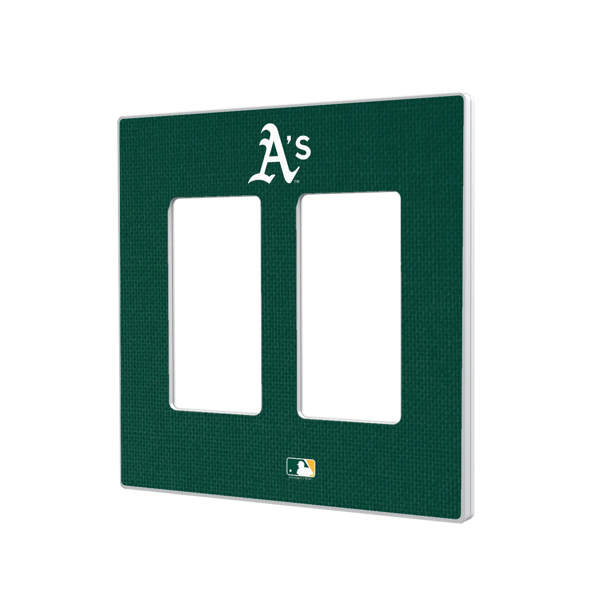 Oakland Athletics Solid Hidden-Screw Light Switch Plate#Style_Double Rocker