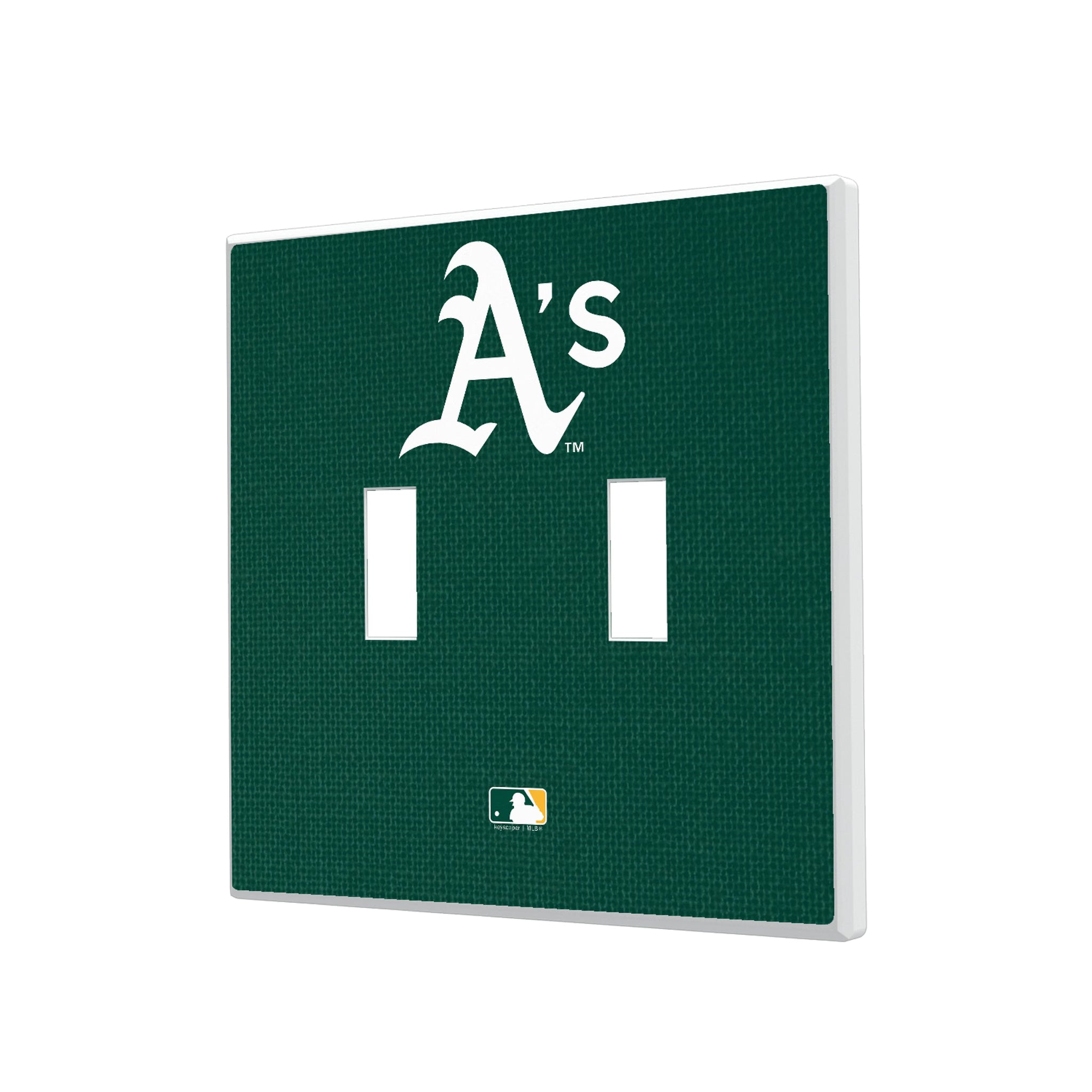 Oakland Athletics Solid Hidden-Screw Light Switch Plate#Style_Double Toggle
