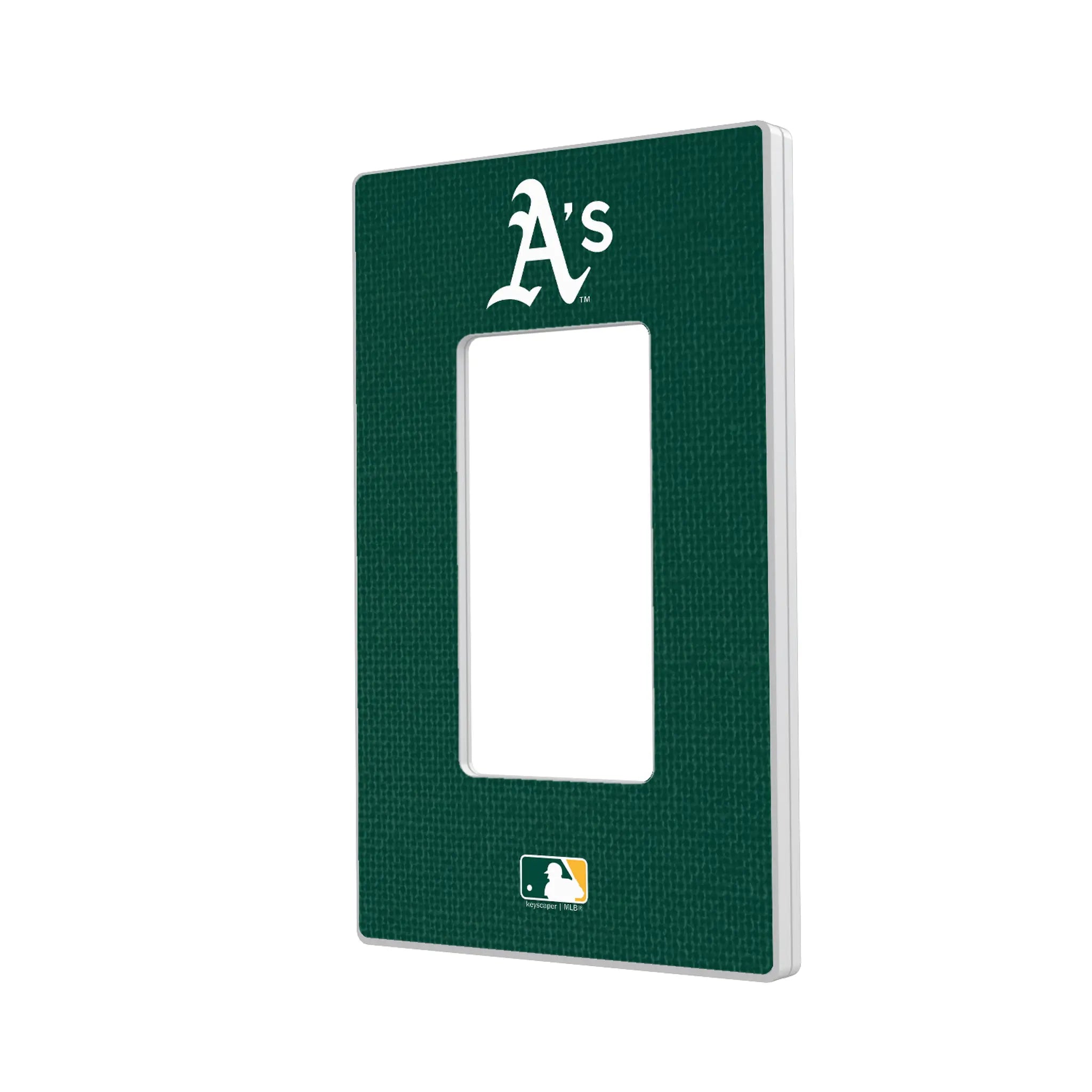 Oakland Athletics Solid Hidden-Screw Light Switch Plate#Style_Single Rocker