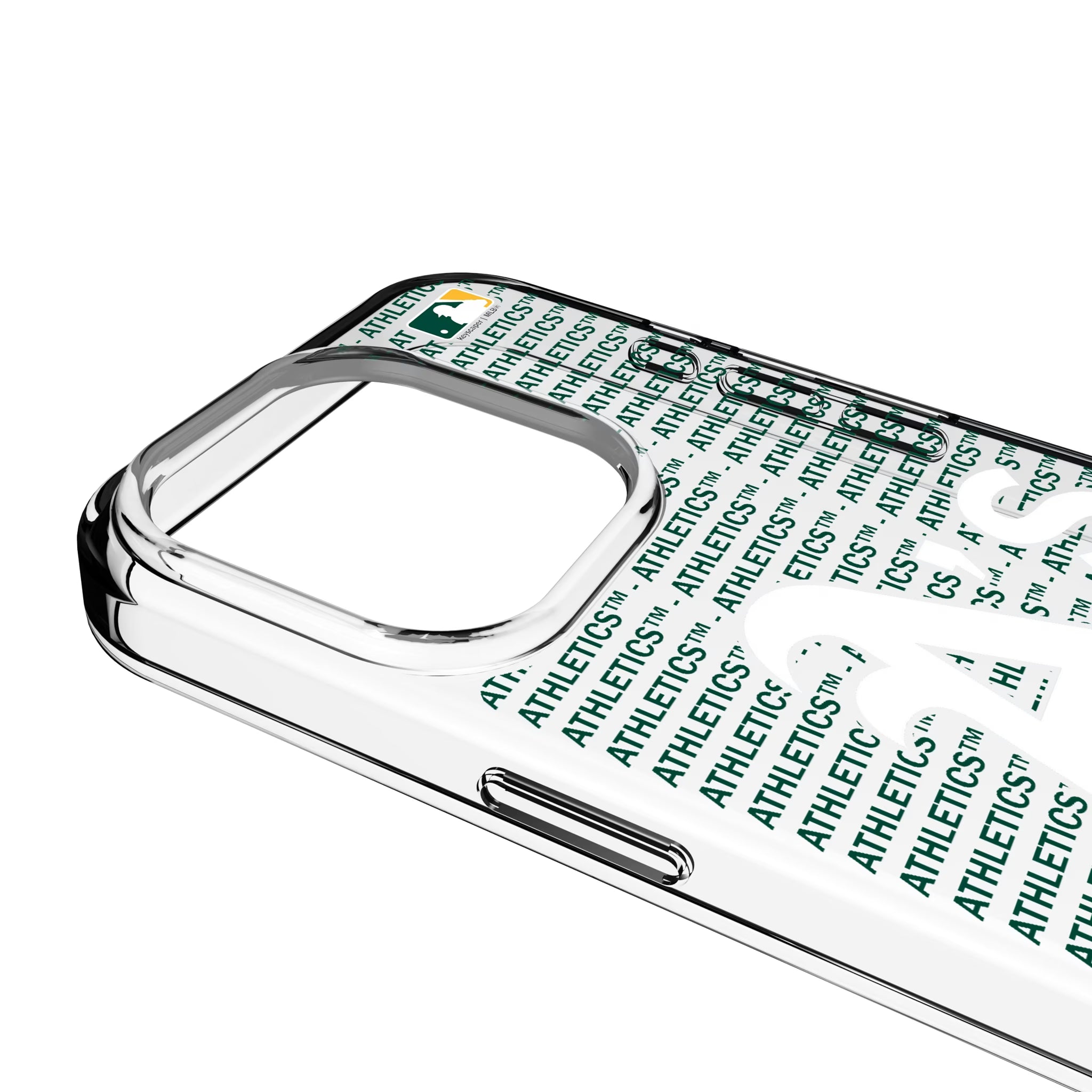 Oakland Athletics Text Backdrop iPhone Clear Phone Case for Apple iPhone - Detail