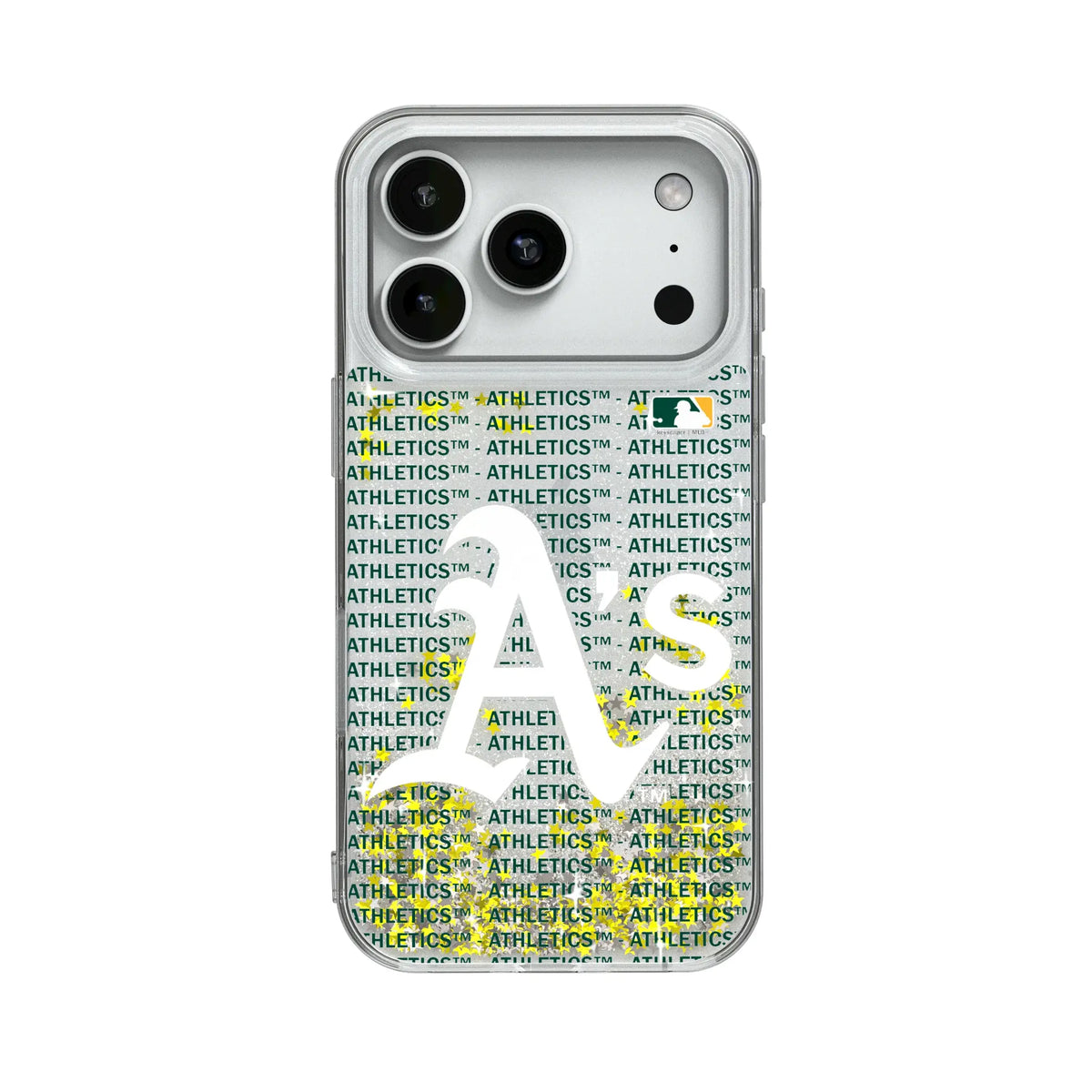 Oakland Athletics Text Backdrop Glitter Phone Case for Apple iPhone