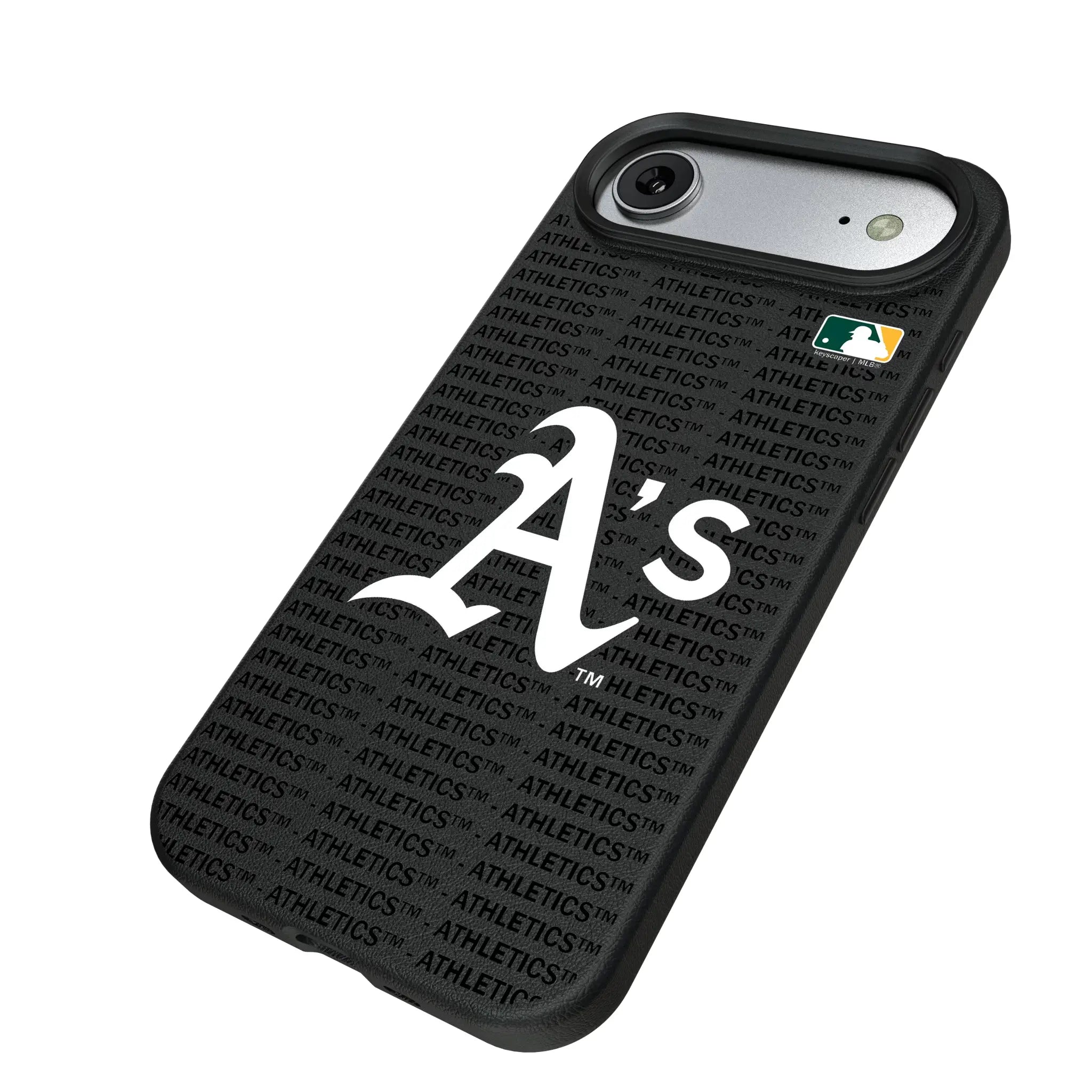 Oakland Athletics Text Backdrop iPhone MagSafe Compatible Phone Case for Apple iPhone - Isometric View#Device_iPhone Air