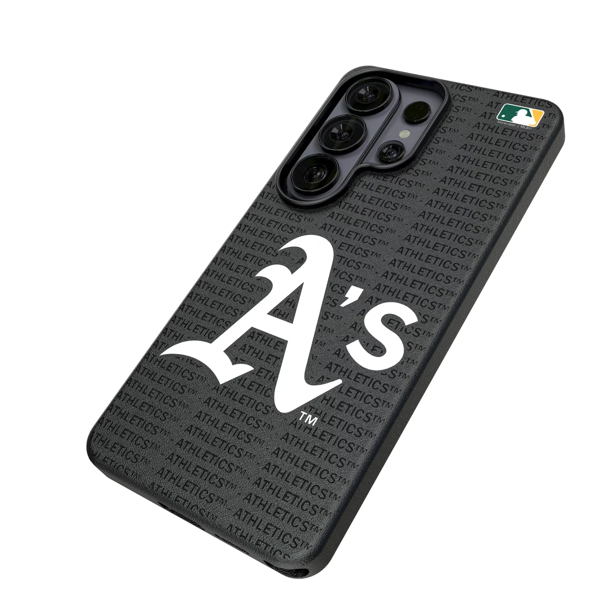 Oakland Athletics Text Backdrop Galaxy MagSafe Compatible Phone Case for Samsung Galaxy - Isometric View#Device_Galaxy S26 Ultra