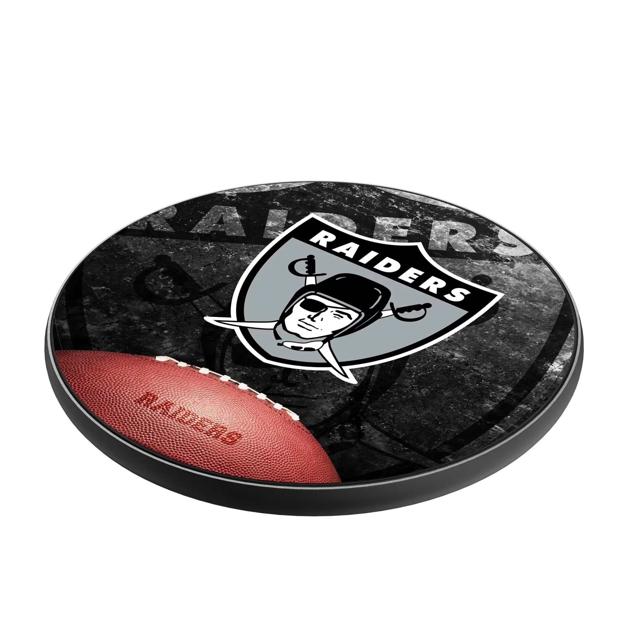 Oakland Raiders 1963 Historic Collection Legendary 15-Watt Wireless Charger - Isometric View