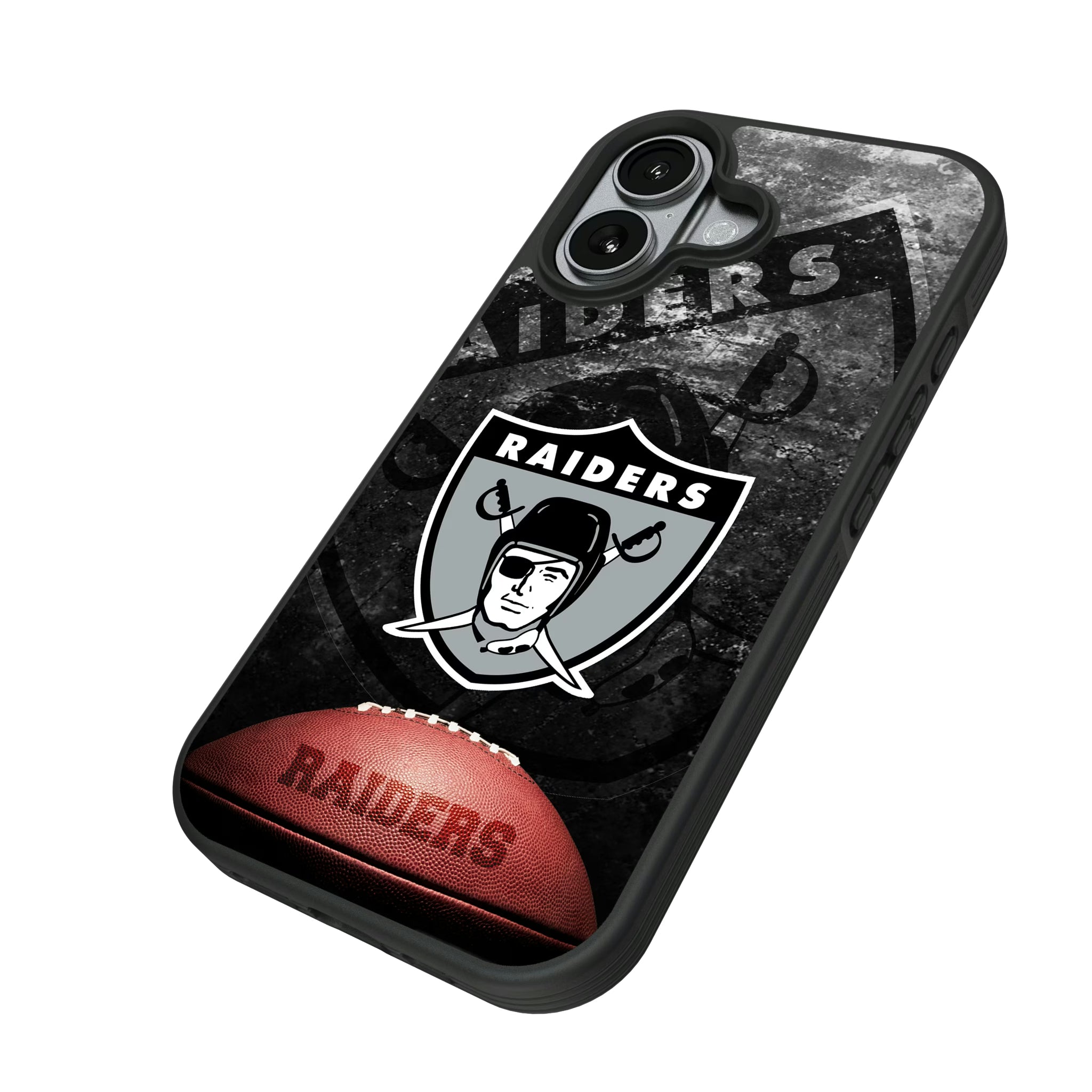 Oakland Raiders 1963 Historic Collection Legendary iPhone Bump Phone Case for Apple iPhone - Isometric View#Device_iPhone 17