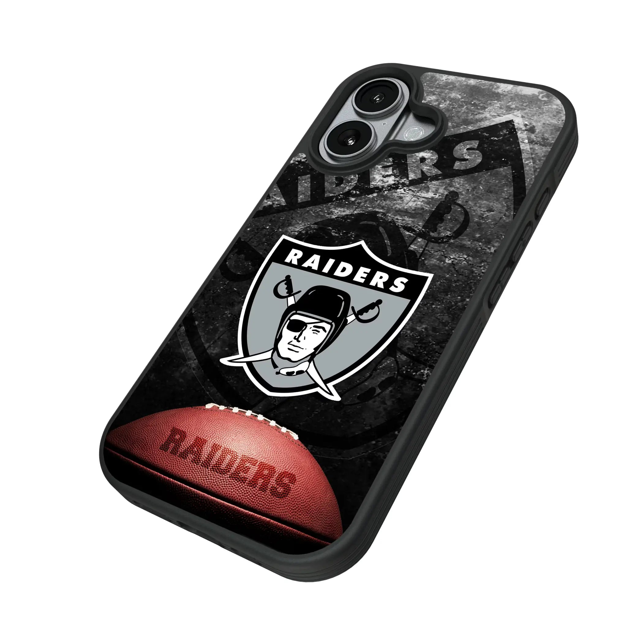 Oakland Raiders 1963 Historic Collection Legendary iPhone Bump Phone Case for Apple iPhone - Isometric View#Device_iPhone 17