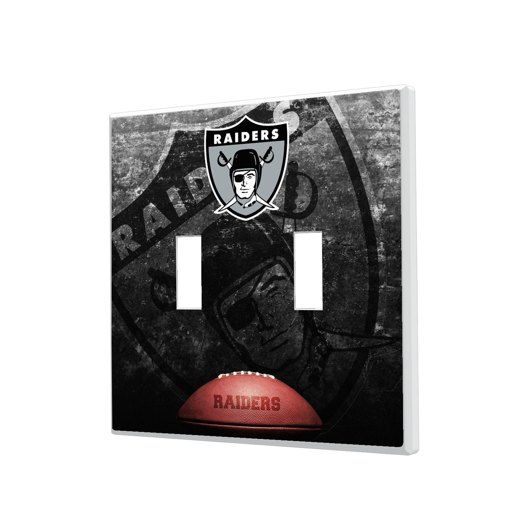 Oakland Raiders 1963 Historic Collection Legendary Hidden-Screw Light Switch Plate#Style_Double Toggle