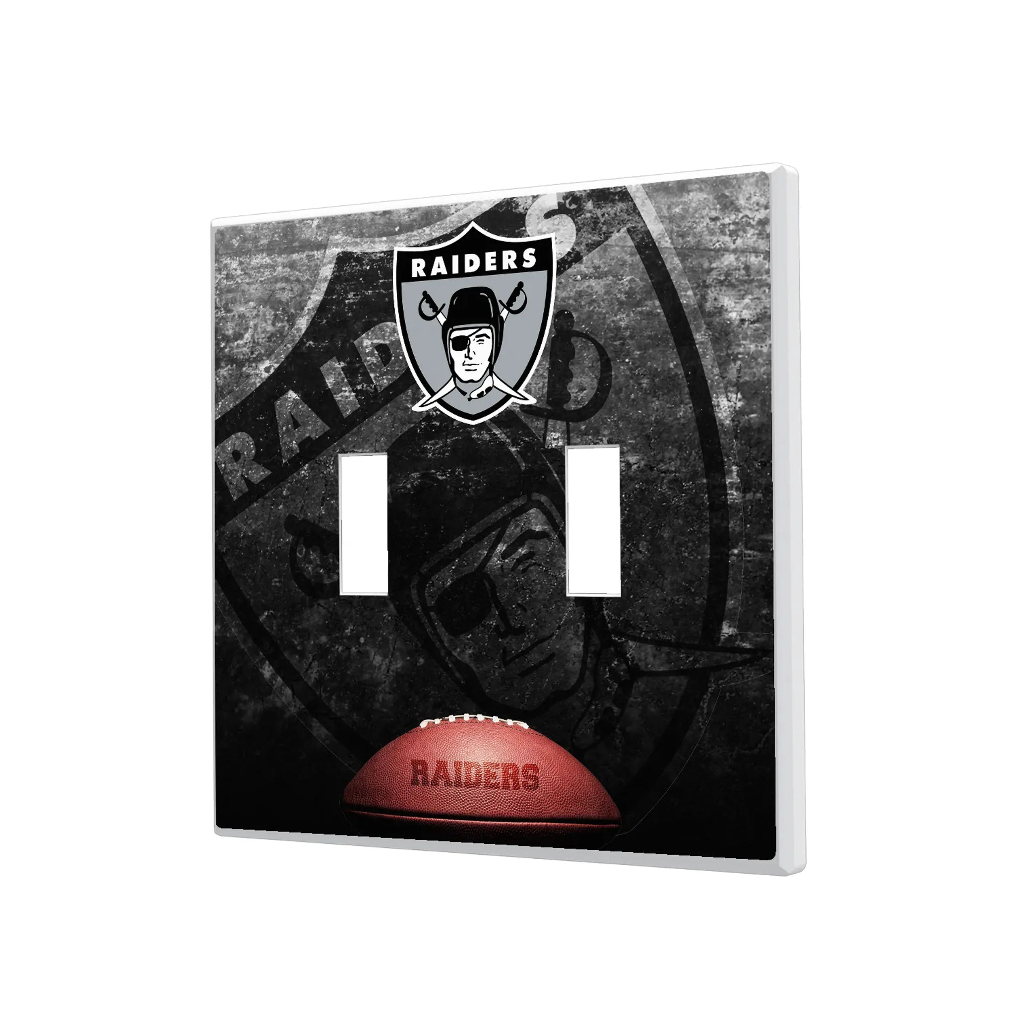 Oakland Raiders 1963 Historic Collection Legendary Hidden-Screw Light Switch Plate#Style_Double Toggle