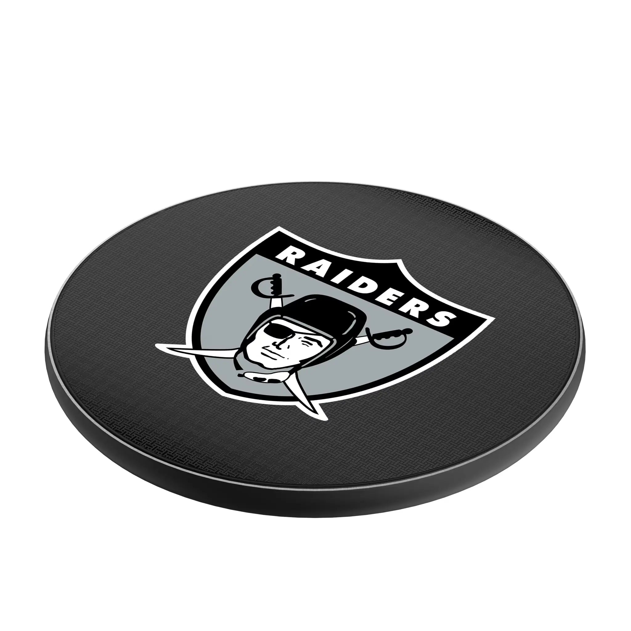 Oakland Raiders 1963 Historic Collection Linen 15-Watt Wireless Charger - Isometric View