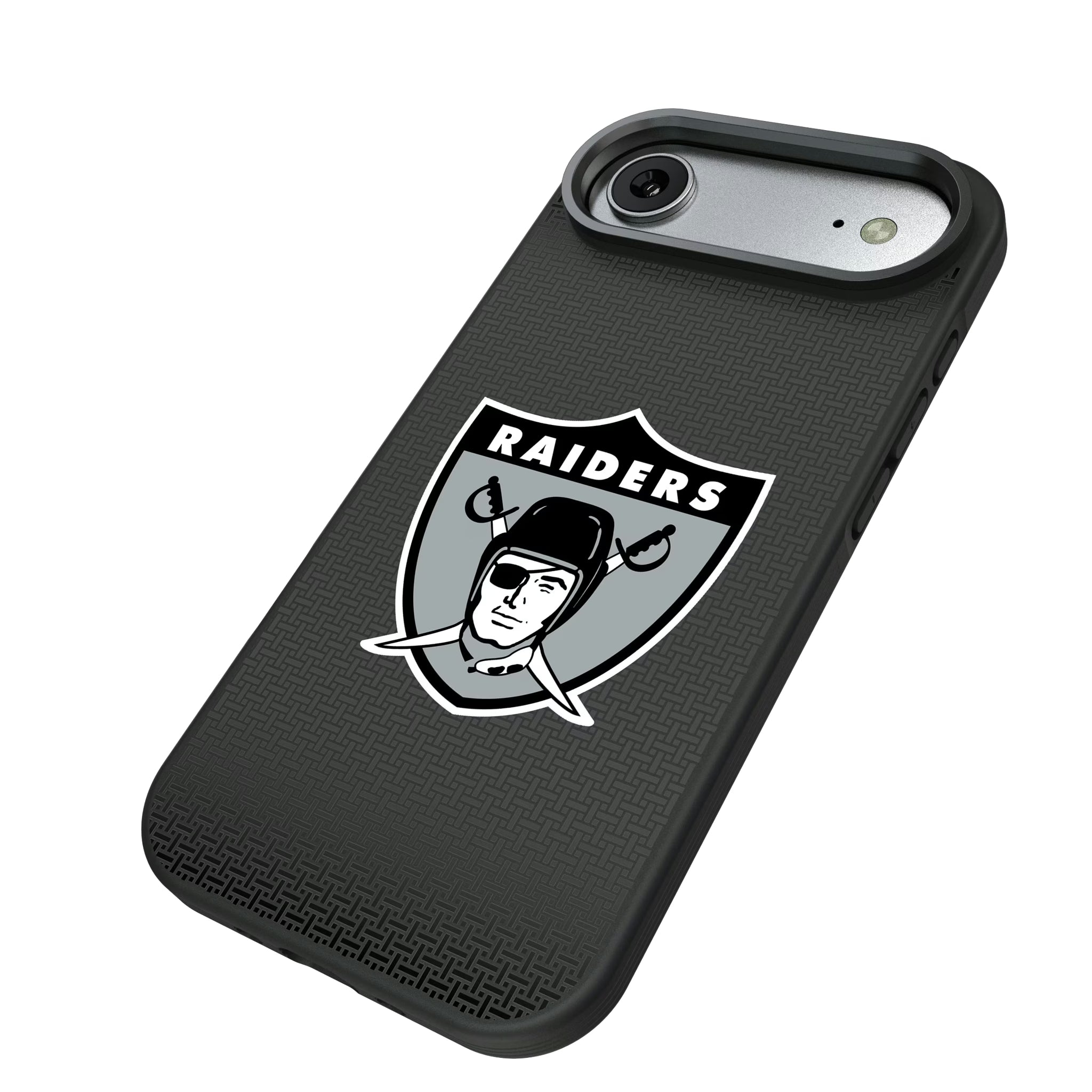 Oakland Raiders 1963 Historic Collection Linen iPhone Bump Phone Case for Apple iPhone - Isometric View#Device_iPhone Air