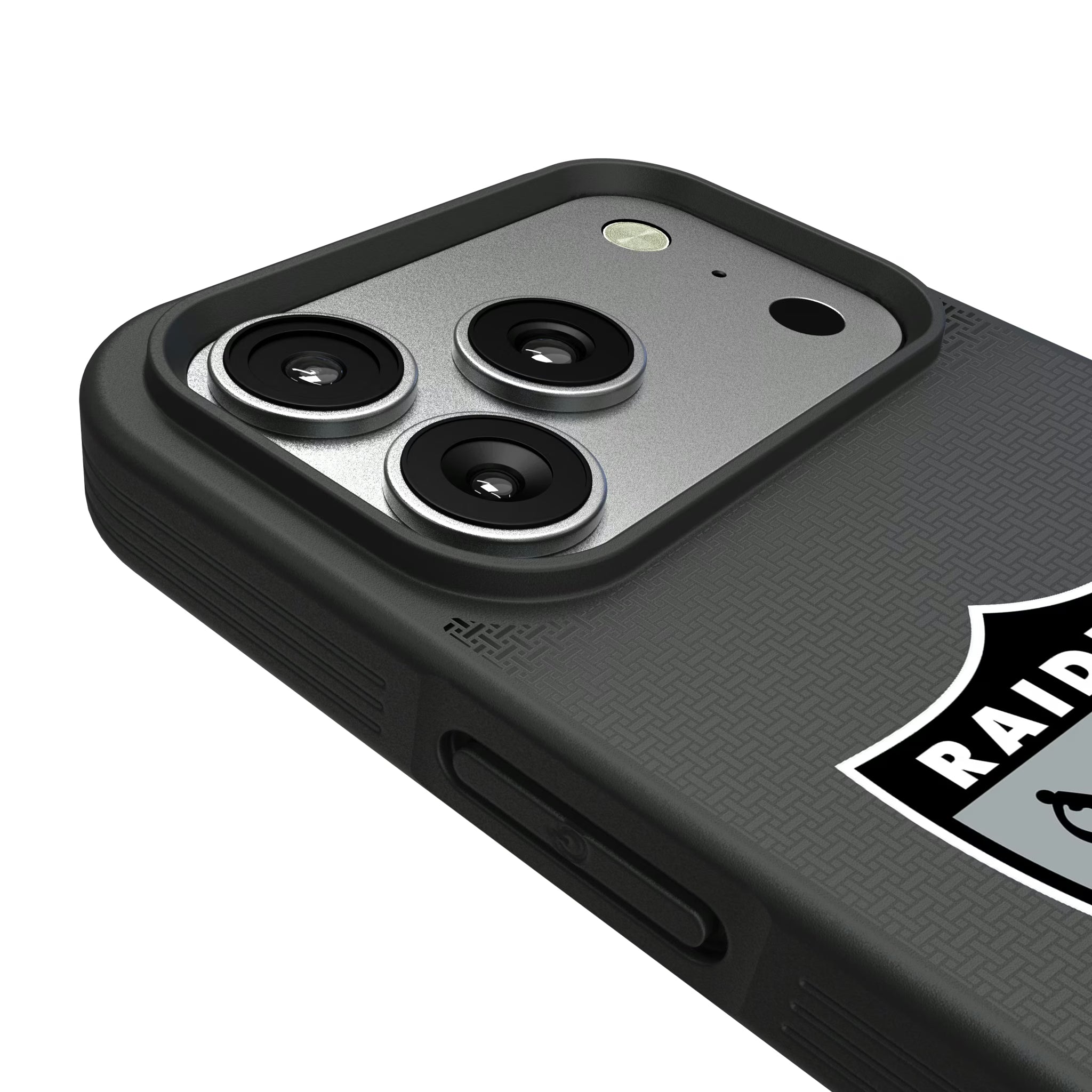 Oakland Raiders 1963 Historic Collection Linen iPhone Bump Phone Case for Apple iPhone - Detail#Device_iPhone 17 Pro