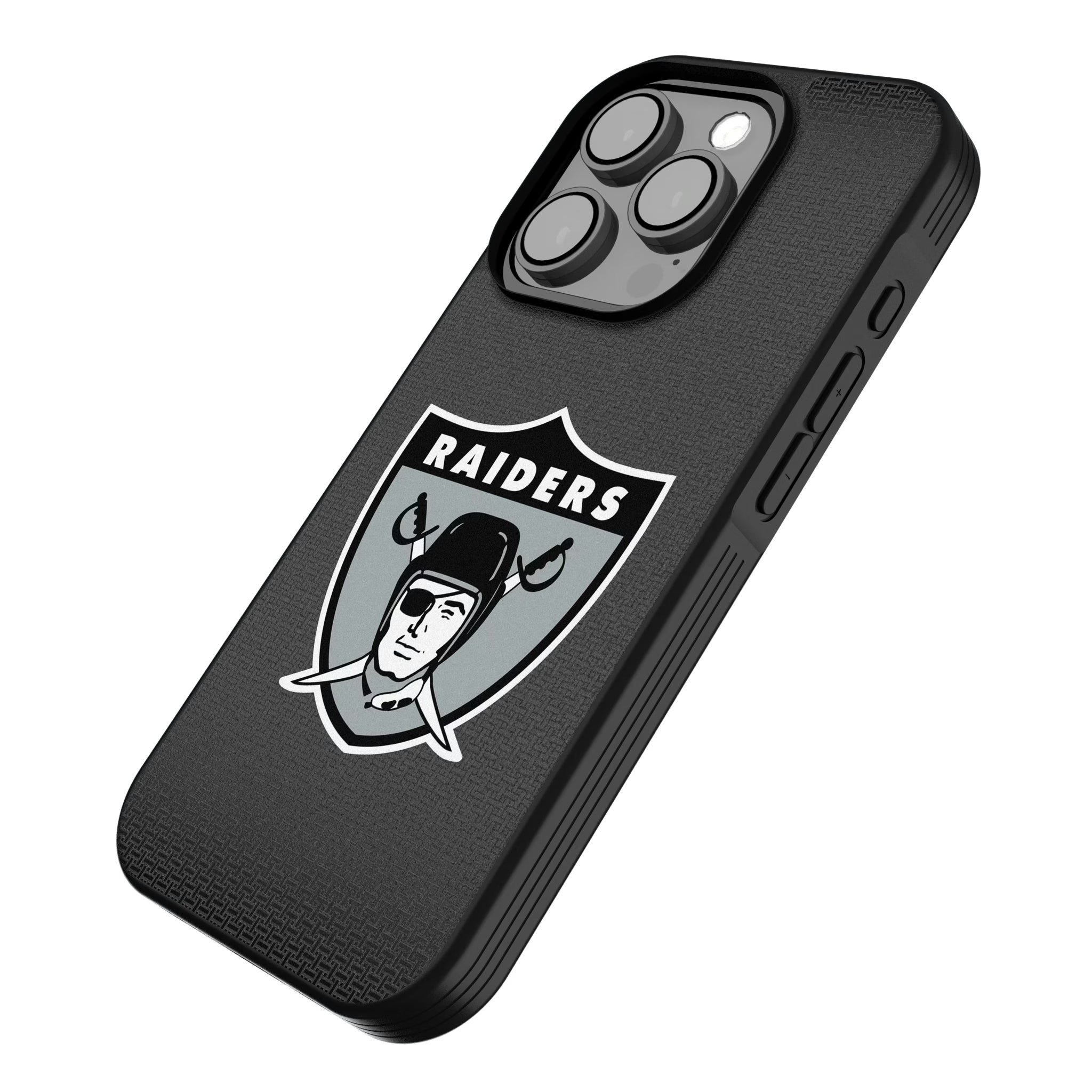 Oakland Raiders 1963 Historic Collection Linen iPhone Bump Phone Case for Apple iPhone - Isometric View