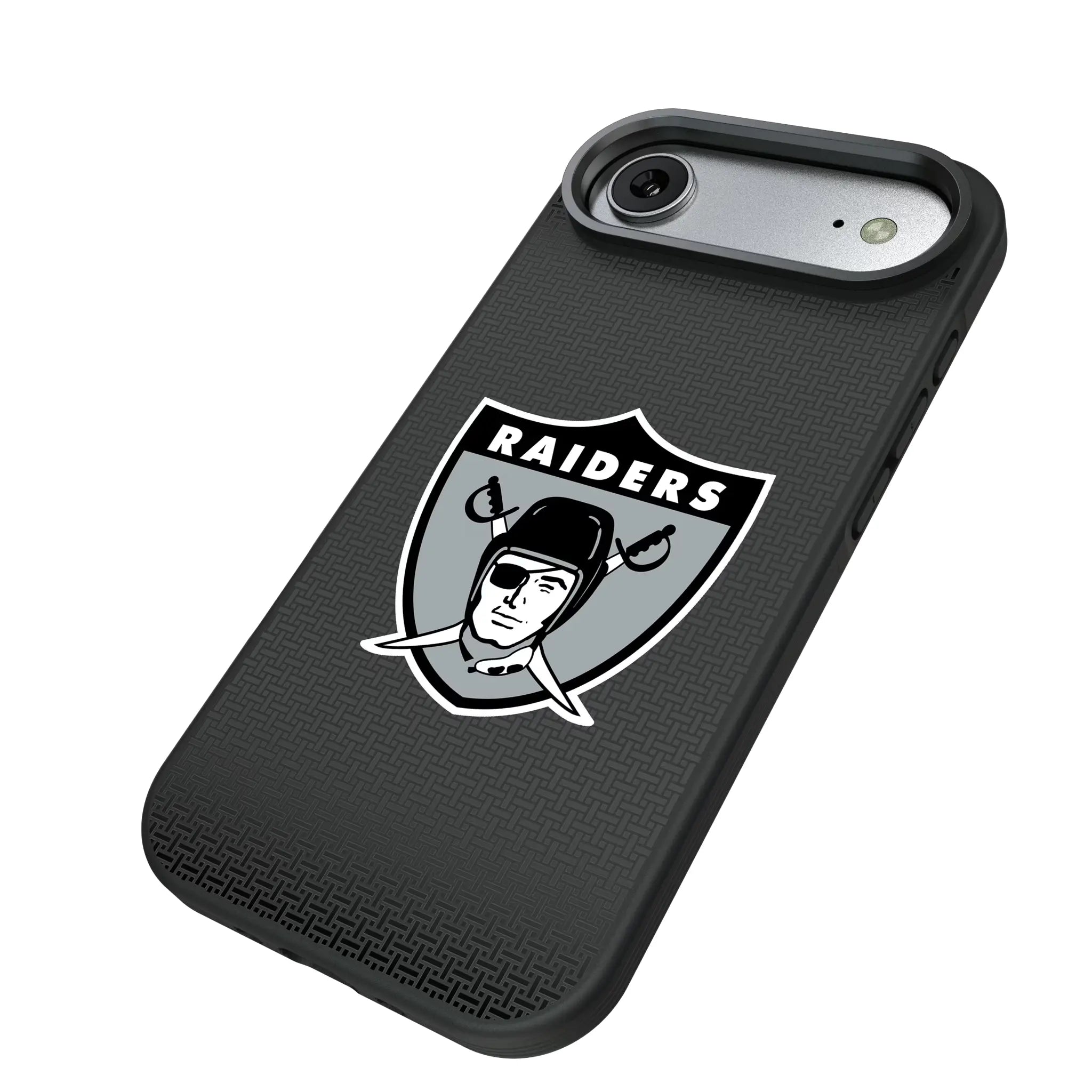 Oakland Raiders 1963 Historic Collection Linen iPhone Bump Phone Case for Apple iPhone - Isometric View#Device_iPhone Air