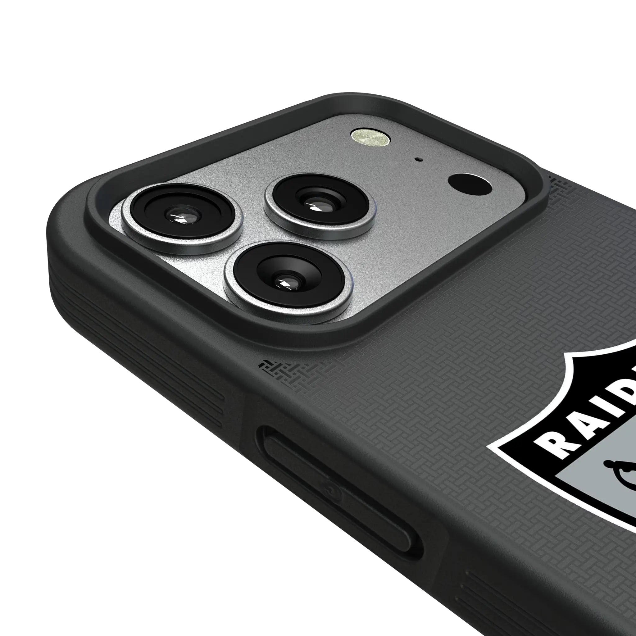 Oakland Raiders 1963 Historic Collection Linen iPhone Bump Phone Case for Apple iPhone - Detail#Device_iPhone 17 Pro