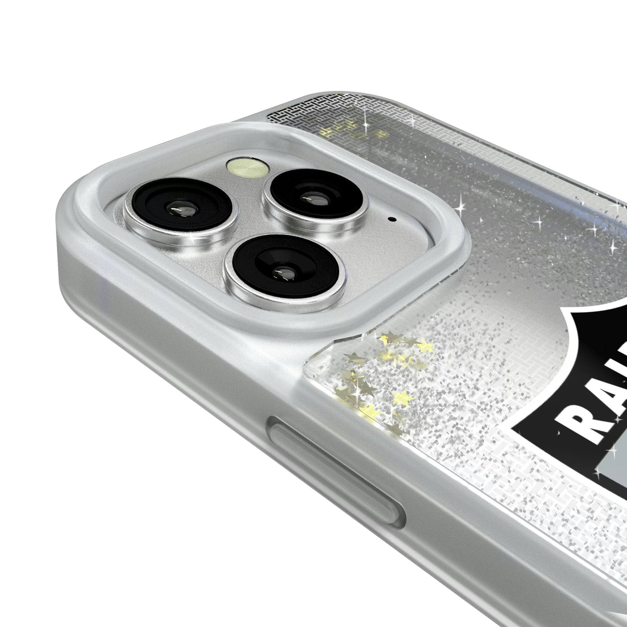 Oakland Raiders 1963 Historic Collection Linen iPhone Glitter Phone Case for Apple iPhone - Detail#Device_iPhone 16 Pro