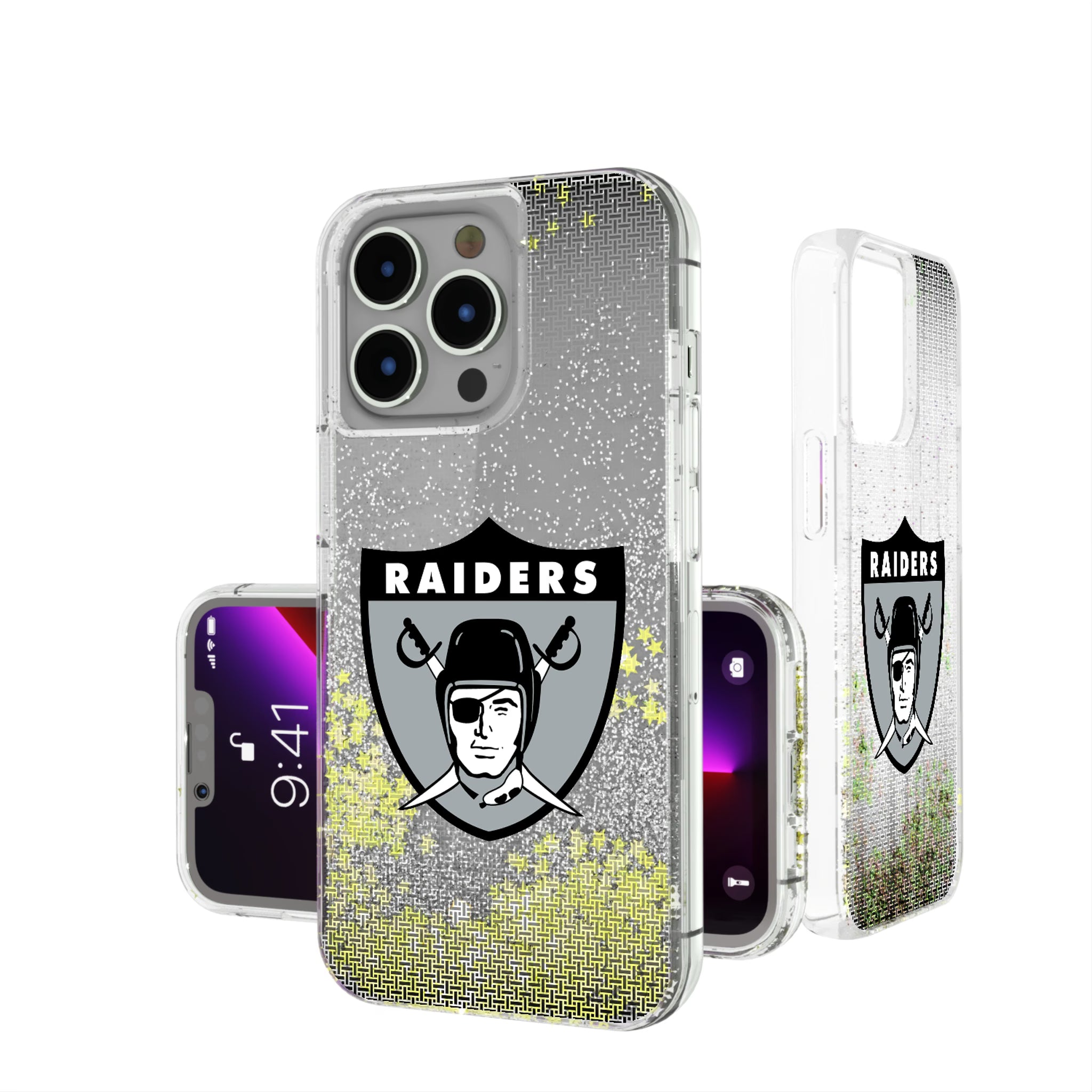 Oakland Raiders 1963 Historic Collection Linen iPhone Glitter Phone Case for Apple iPhone
