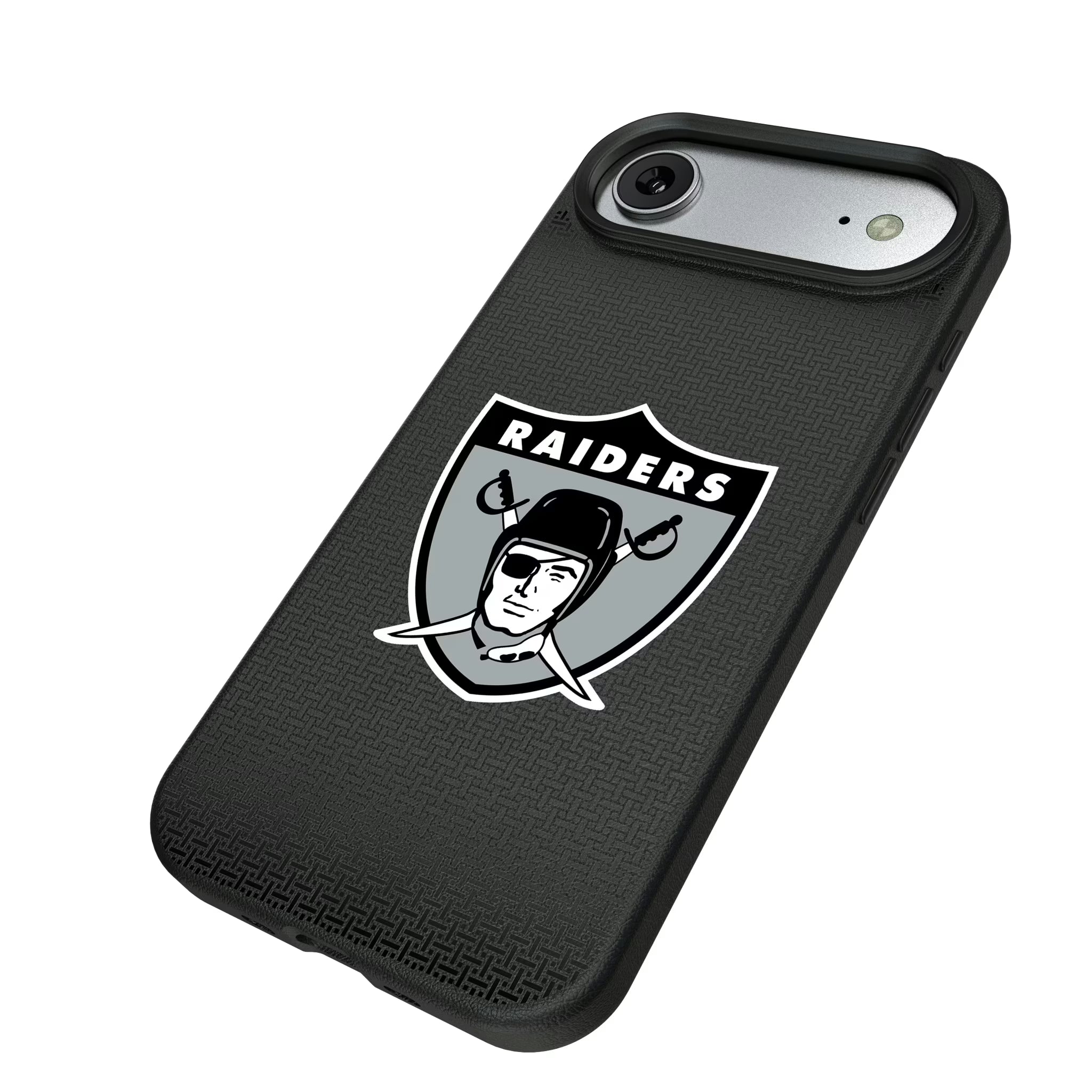 Oakland Raiders 1963 Historic Collection Linen iPhone MagSafe Compatible Phone Case for Apple iPhone - Isometric View#Device_iPhone Air