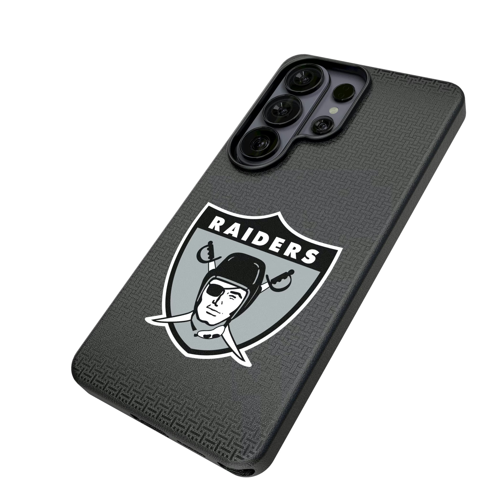 Oakland Raiders 1963 Historic Collection Linen Galaxy MagSafe Compatible Phone Case for Samsung Galaxy - Isometric View#Device_Galaxy S26 Ultra