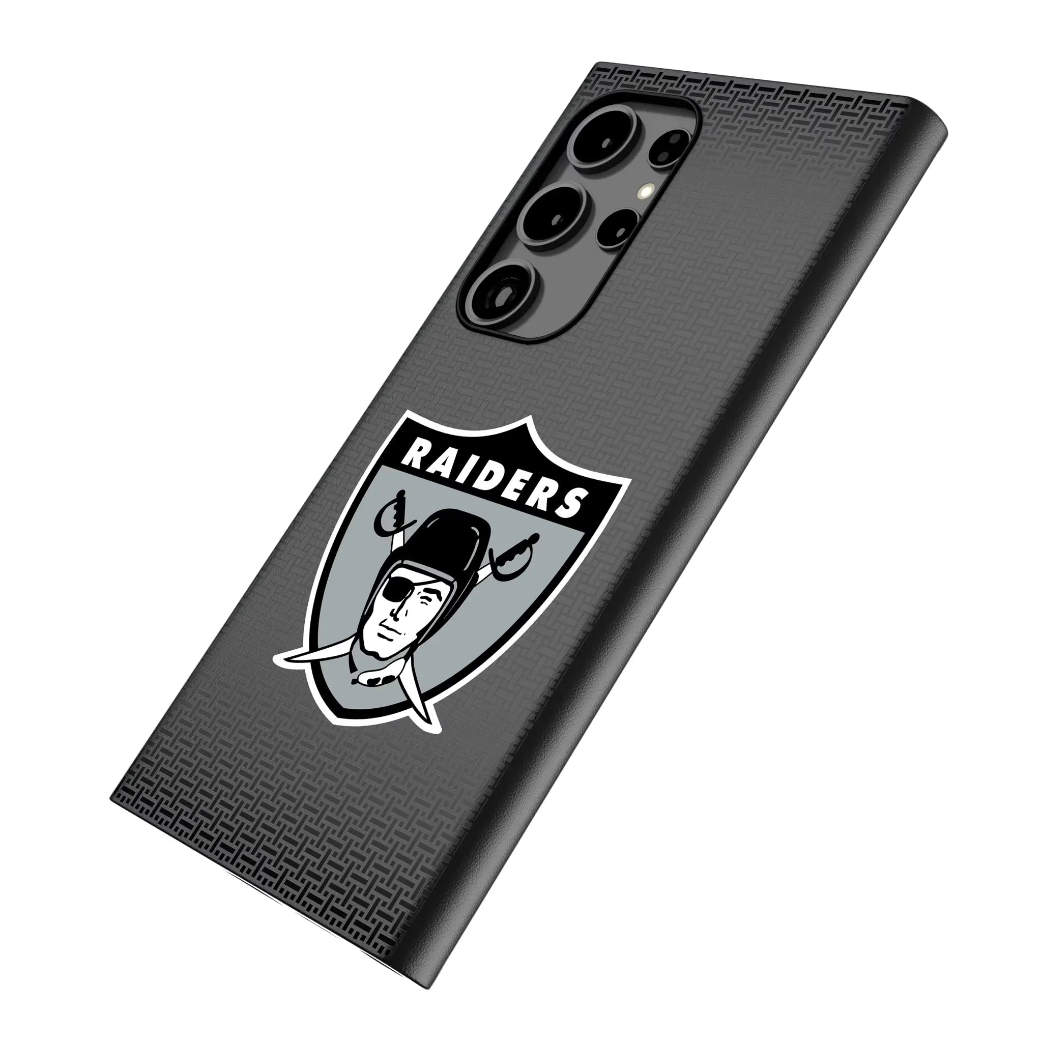 Oakland Raiders 1963 Historic Collection Linen Galaxy MagSafe Compatible Phone Case for Samsung Galaxy - Isometric View