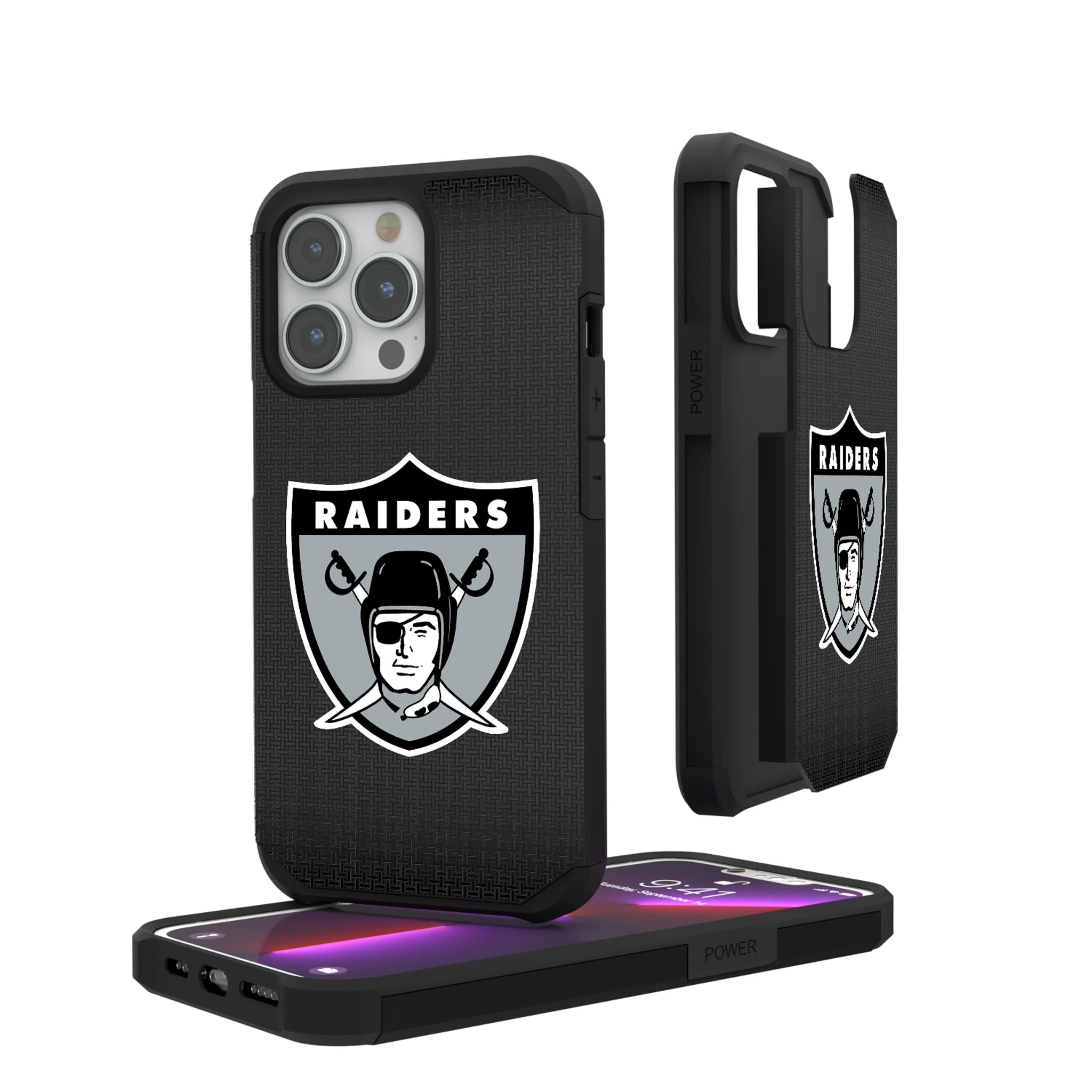 Oakland Raiders 1963 Historic Collection Linen iPhone Rugged Phone Case for Apple iPhone#Device_iPhone 13 Pro