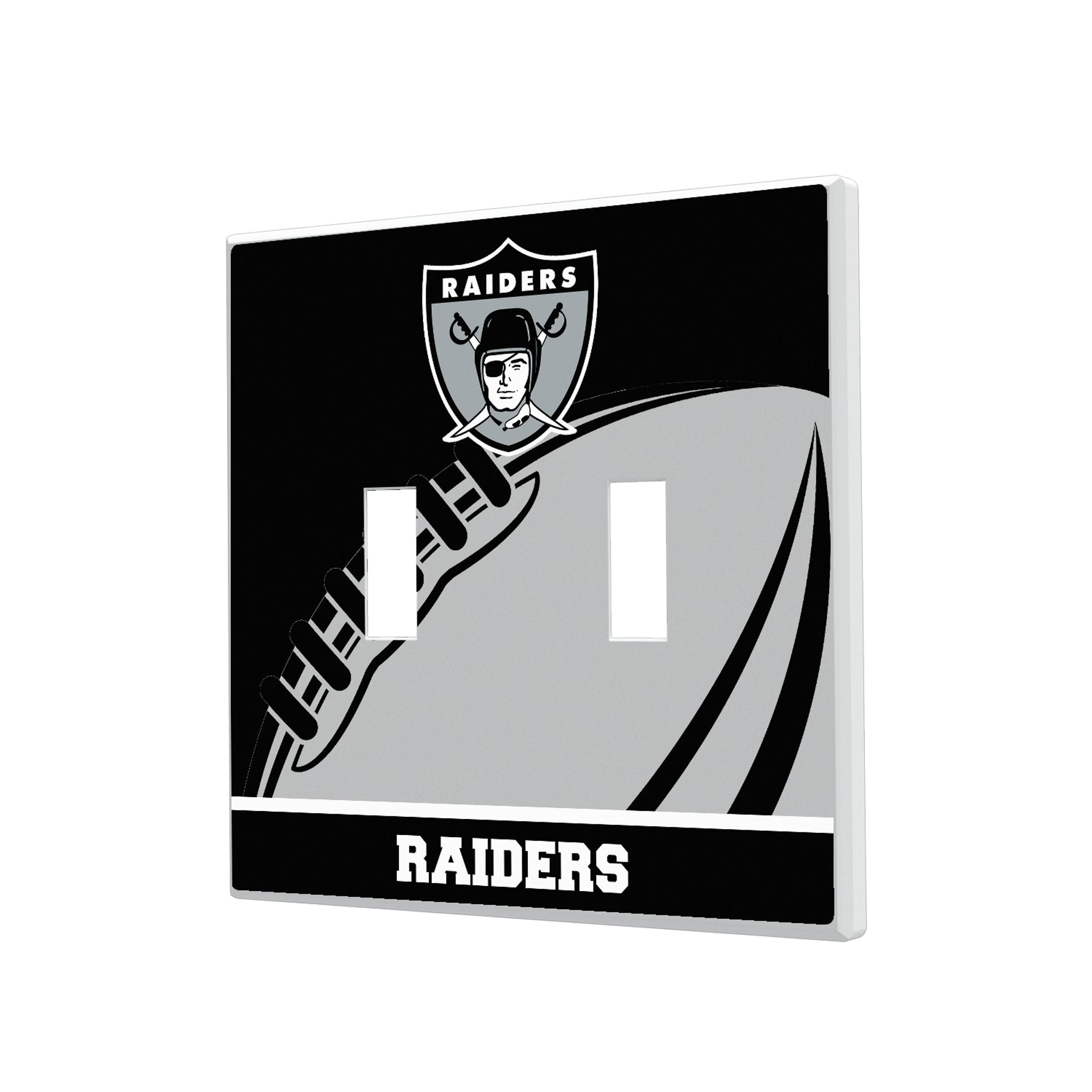 Oakland Raiders 1963 Historic Collection Passtime Hidden-Screw Light Switch Plate#Style_Double Toggle