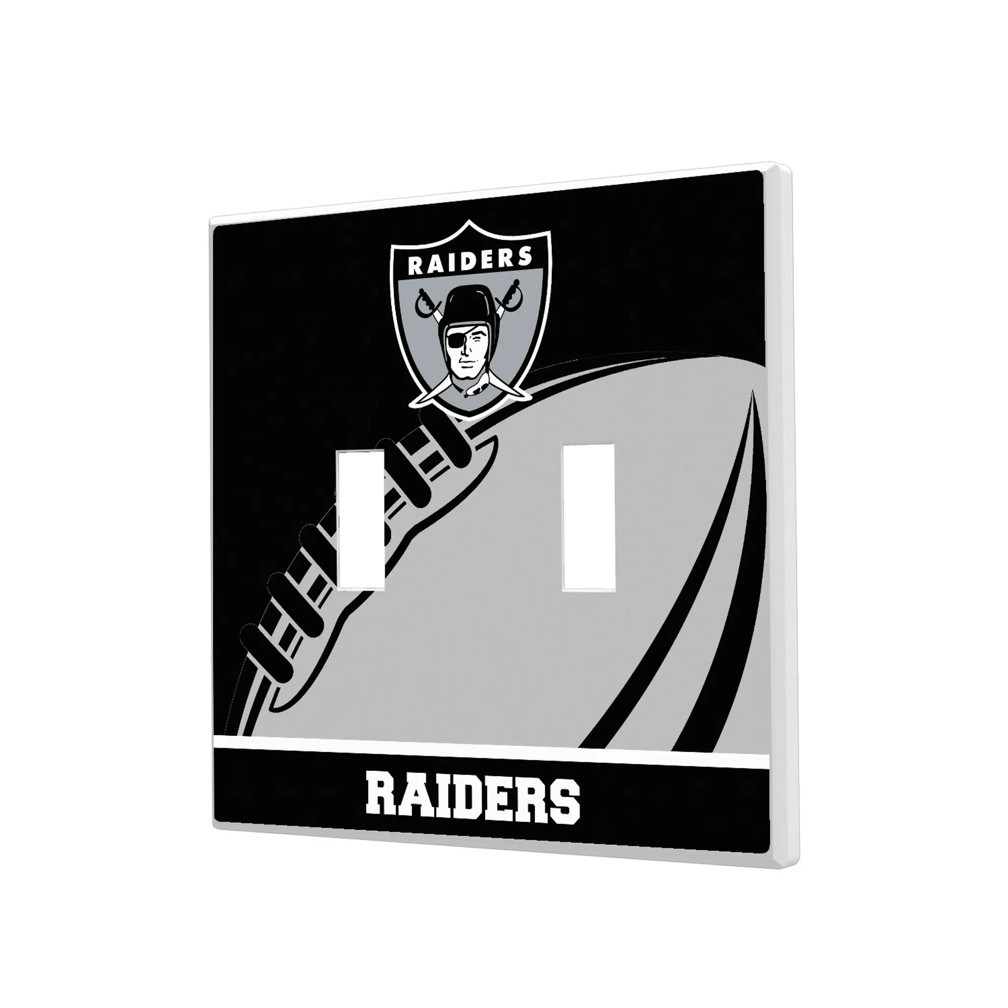 Oakland Raiders 1963 Historic Collection Passtime Hidden-Screw Light Switch Plate#Style_Double Toggle