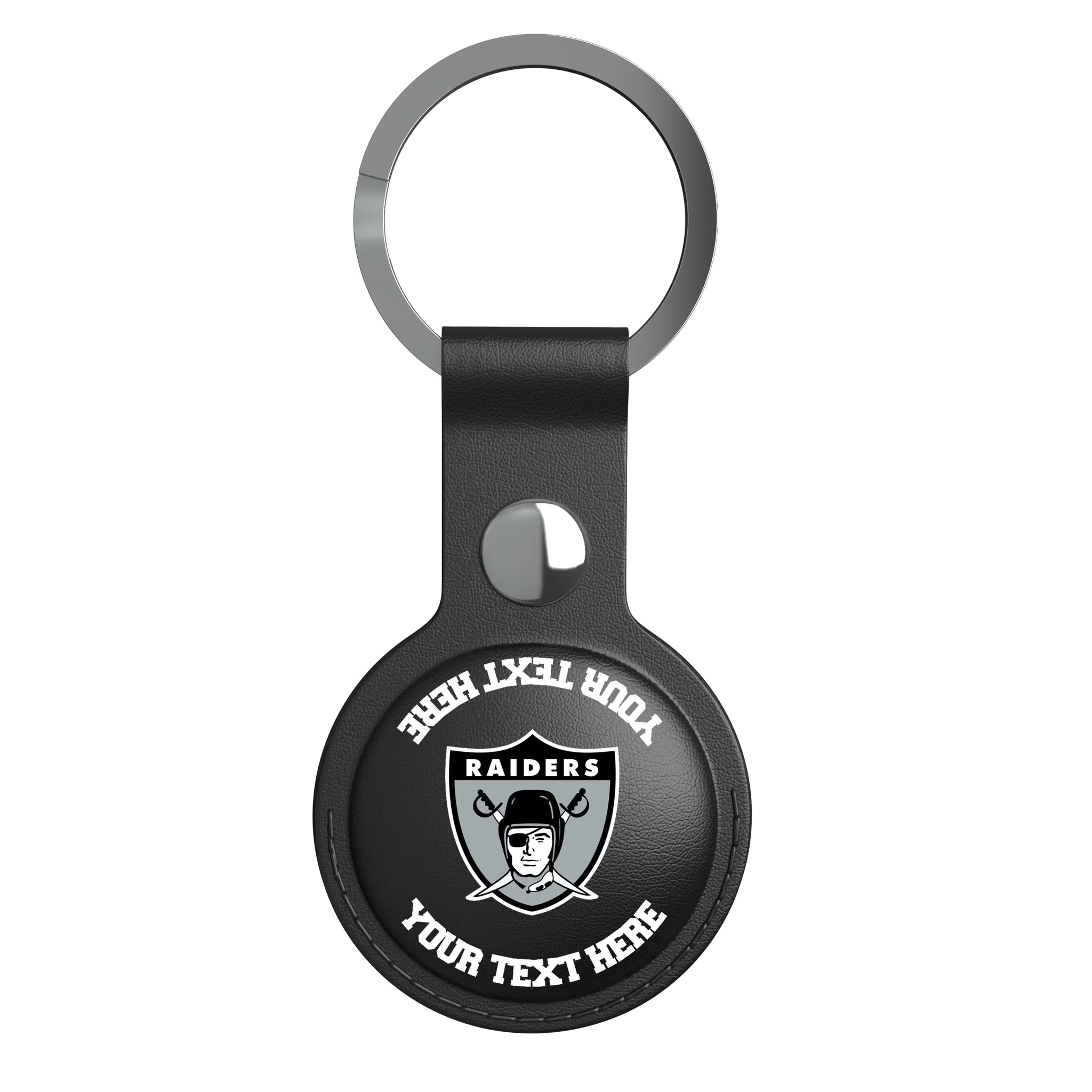 Oakland Raiders 1963 Historic Collection Personalized Insignia AirTag Black Airtag Holder