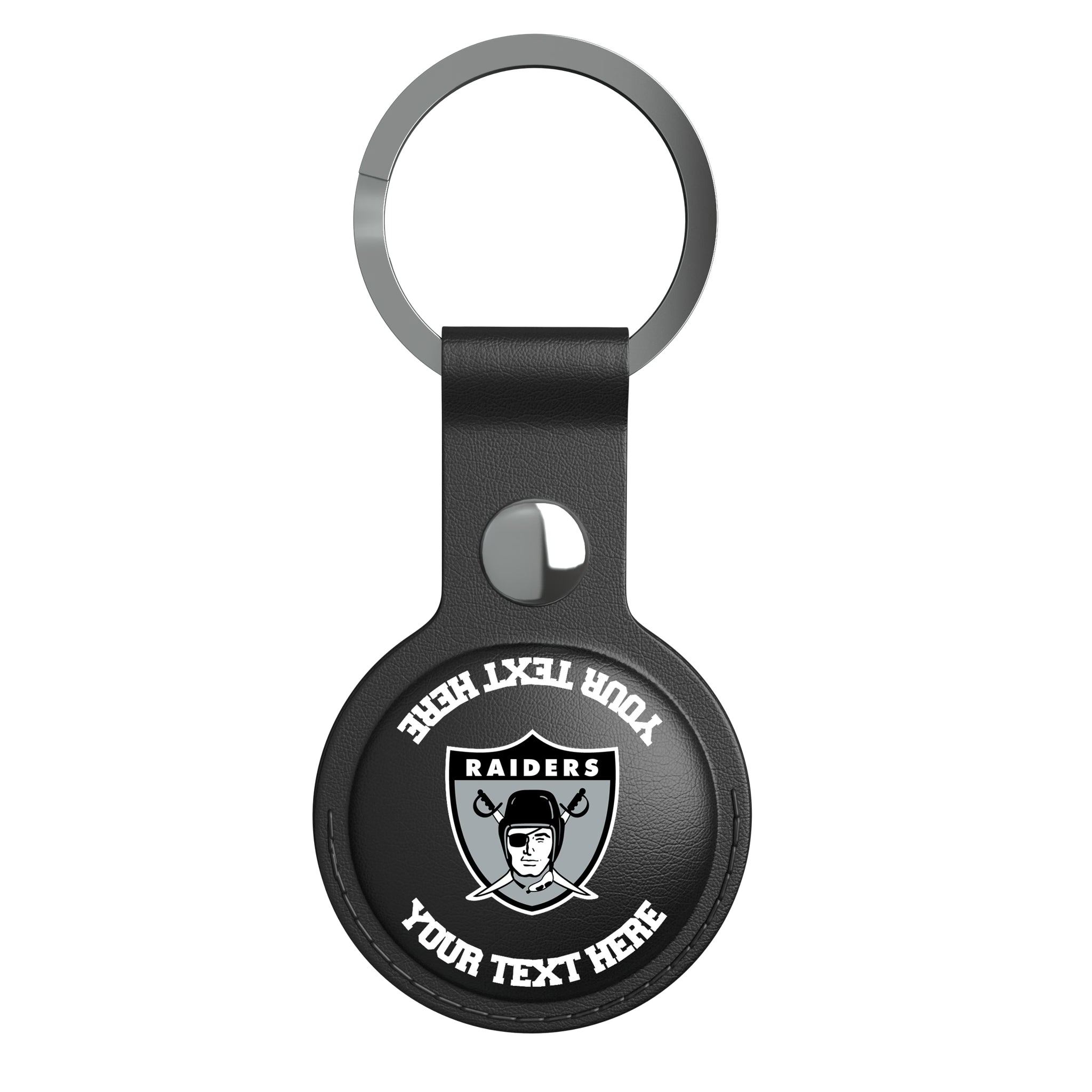 Oakland Raiders 1963 Historic Collection Personalized Insignia AirTag Black Airtag Holder