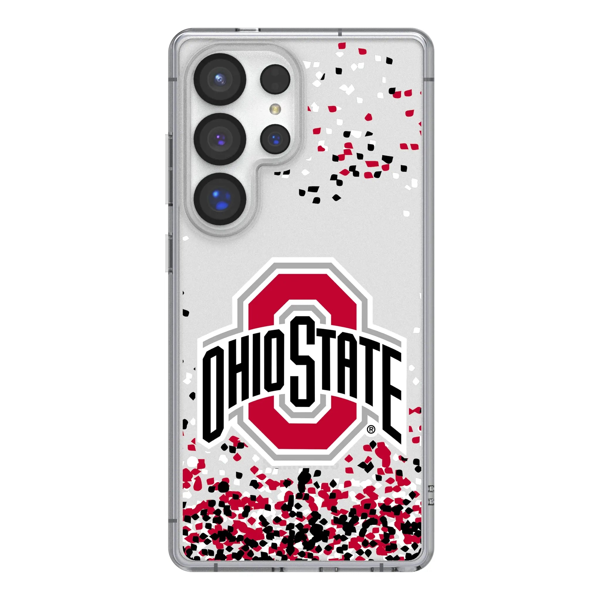 Ohio State University Buckeyes Confetti Galaxy Clear Phone Case for Samsung Galaxy#Device_Galaxy S25 Ultra
