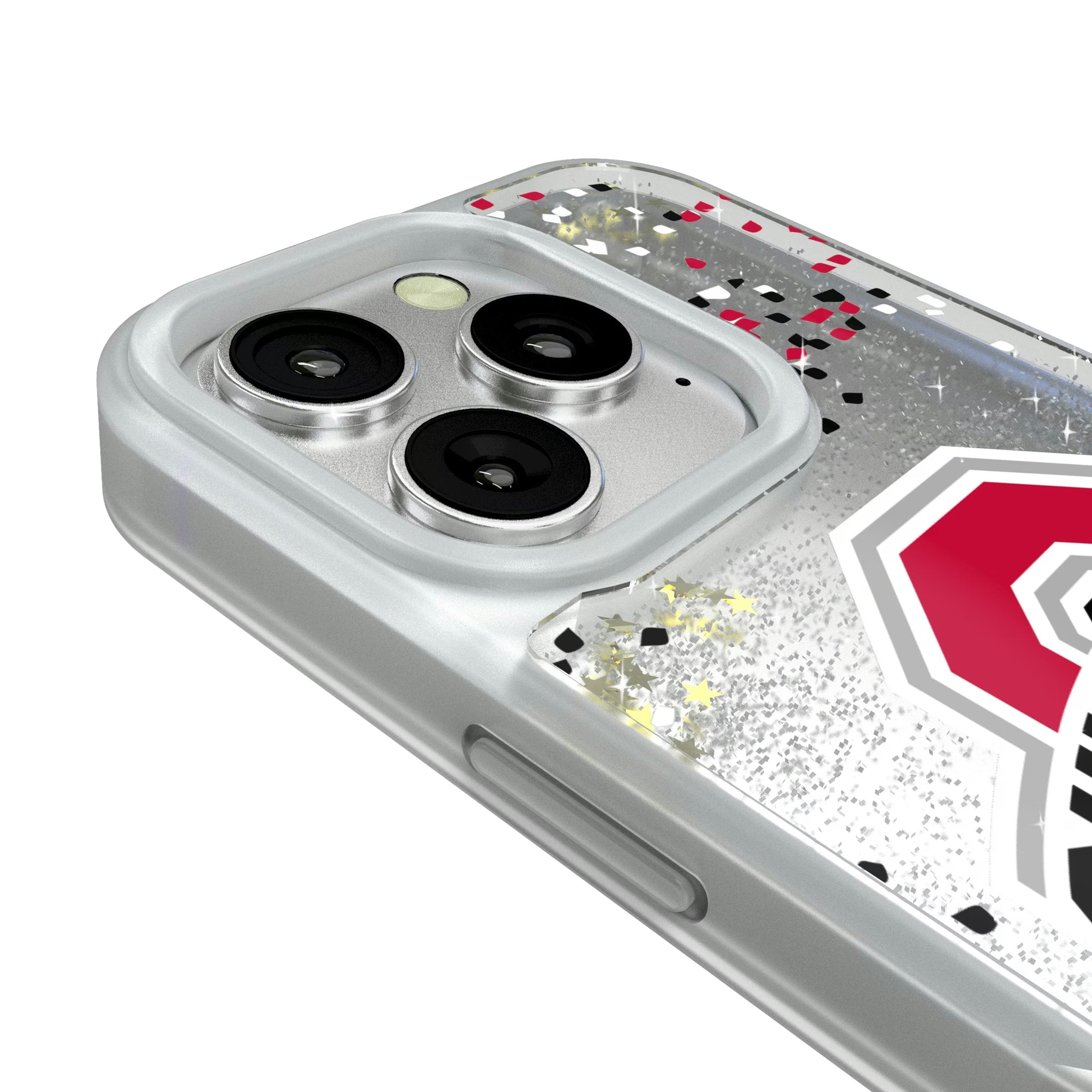 Ohio State University Buckeyes Confetti iPhone Glitter Phone Case for Apple iPhone - Detail#Device_iPhone 16 Pro