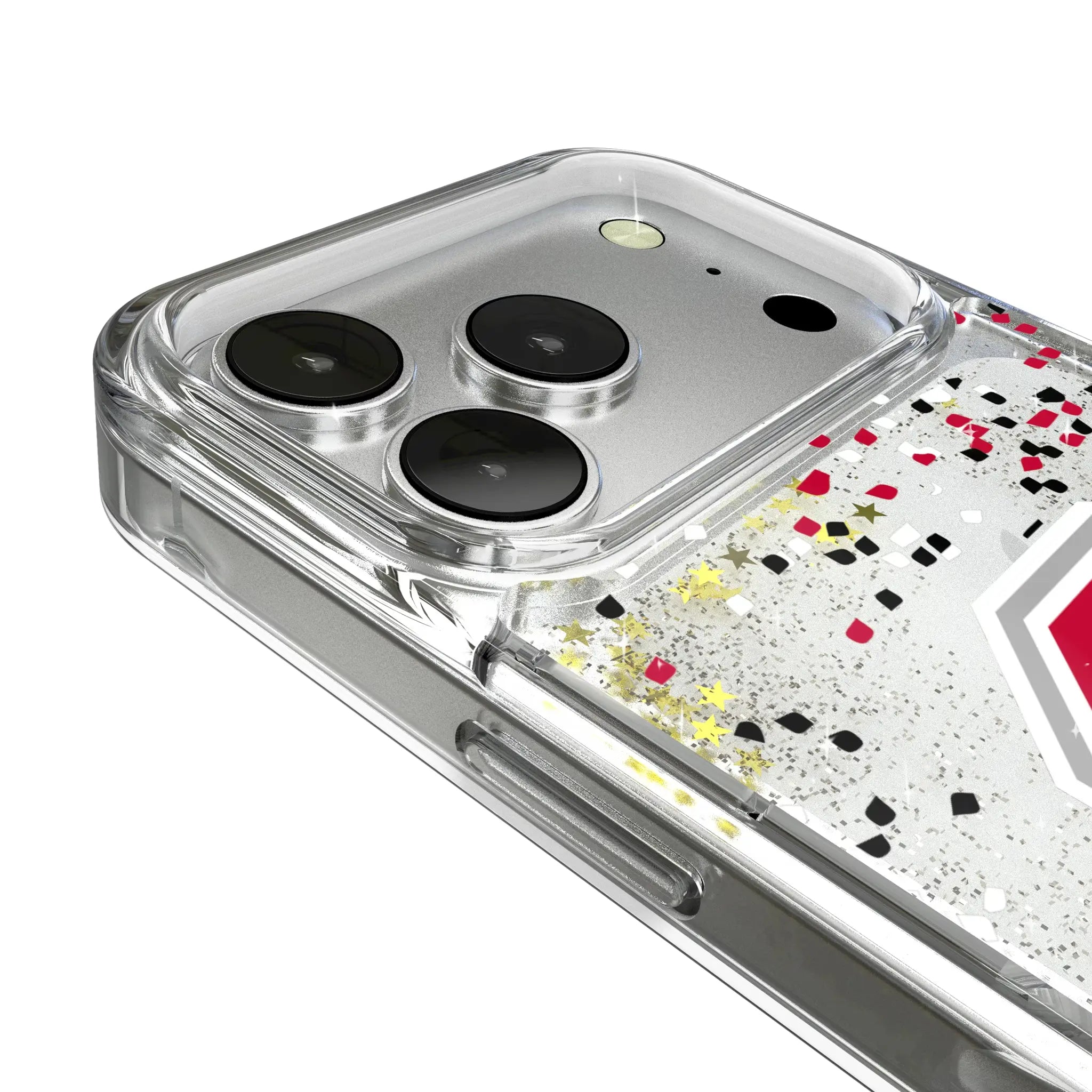 Ohio State University Buckeyes Confetti iPhone Glitter Phone Case for Apple iPhone - Detail