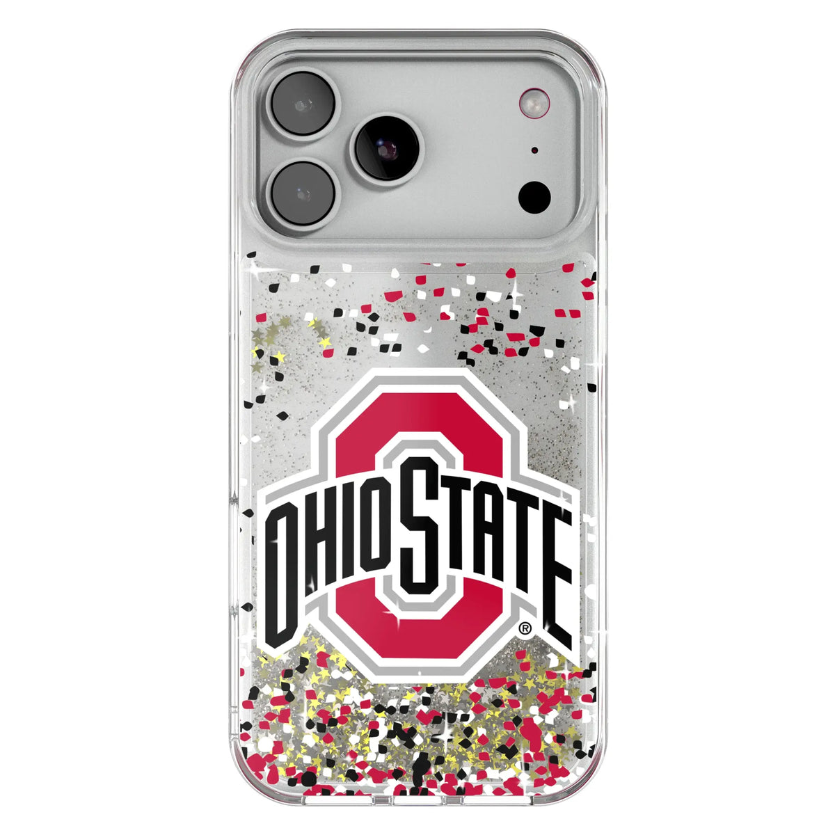 Ohio State University Buckeyes Confetti Glitter Phone Case for Apple iPhone