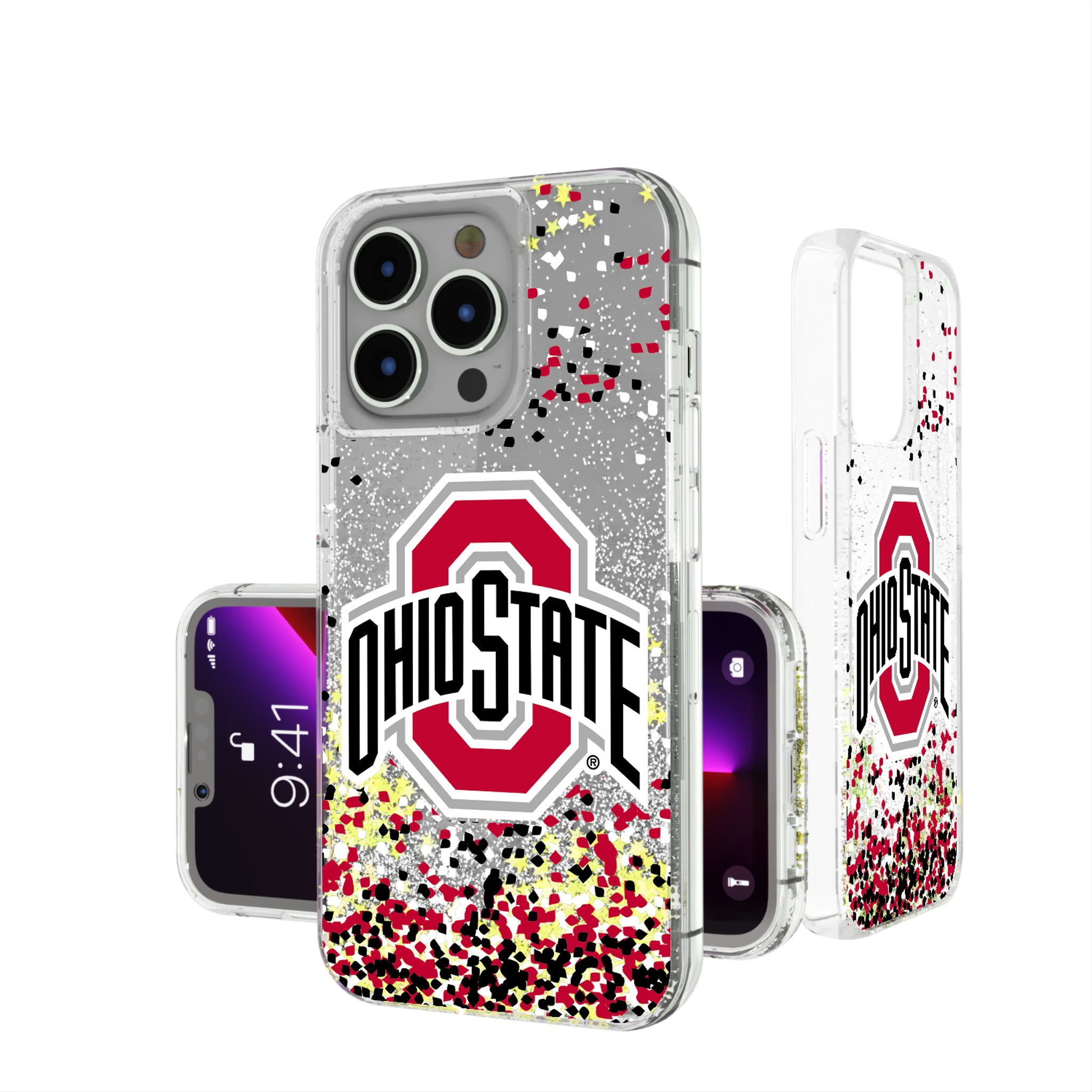 Ohio State University Buckeyes Confetti iPhone Glitter Phone Case for Apple iPhone