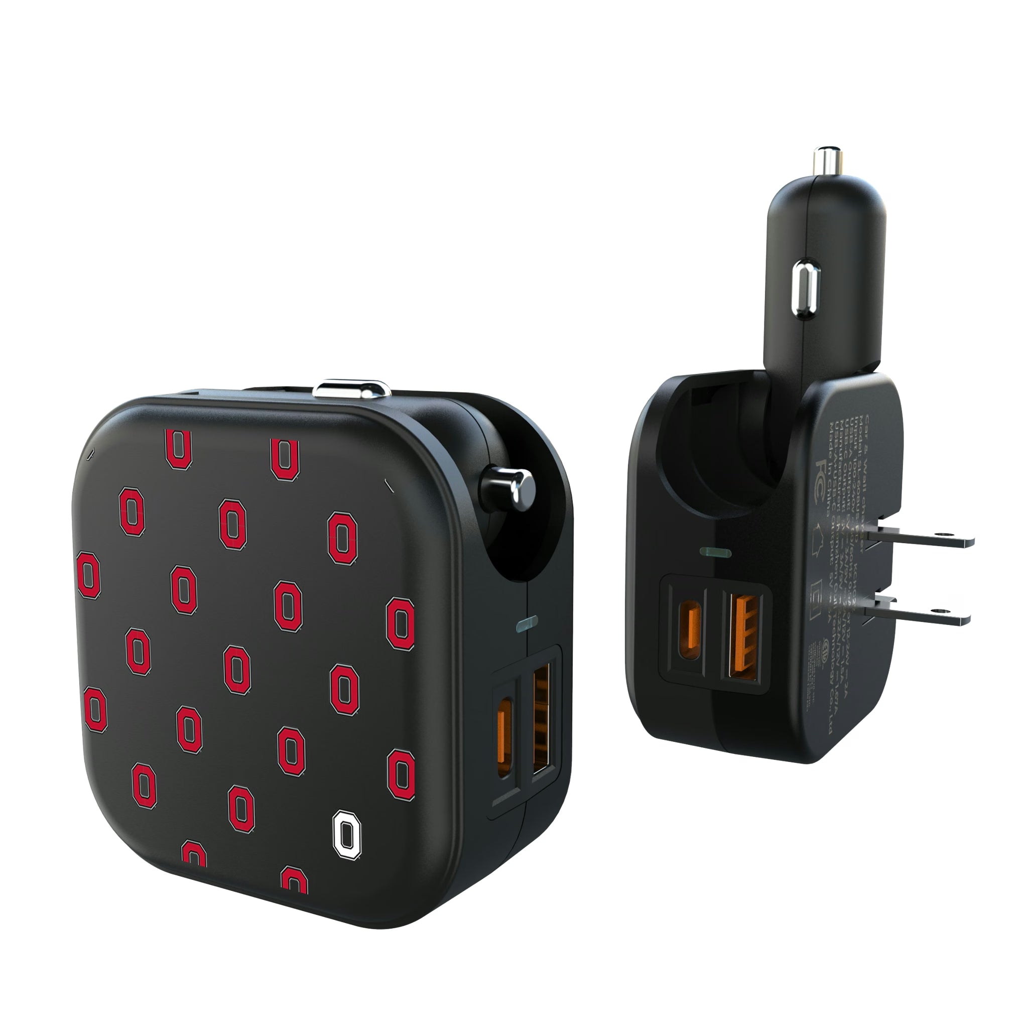 Ohio State University Buckeyes Fashion Pattern 2 in 1 USB A/C Charger