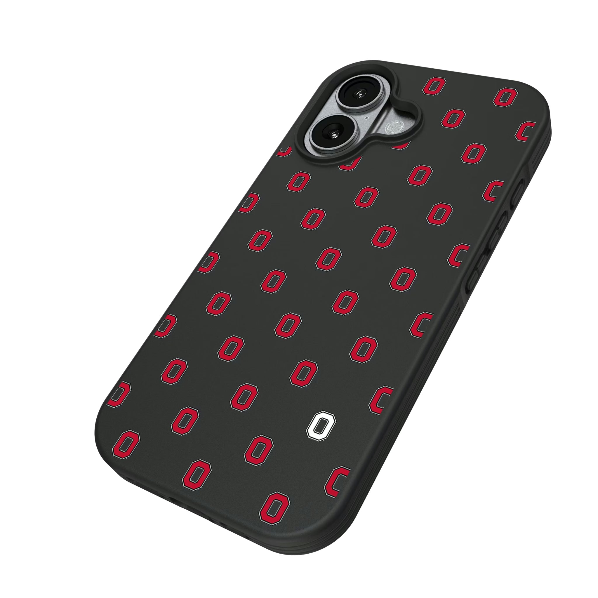 Ohio State University Buckeyes Fashion Pattern iPhone Bump Phone Case for Apple iPhone - Isometric View#Device_iPhone 17