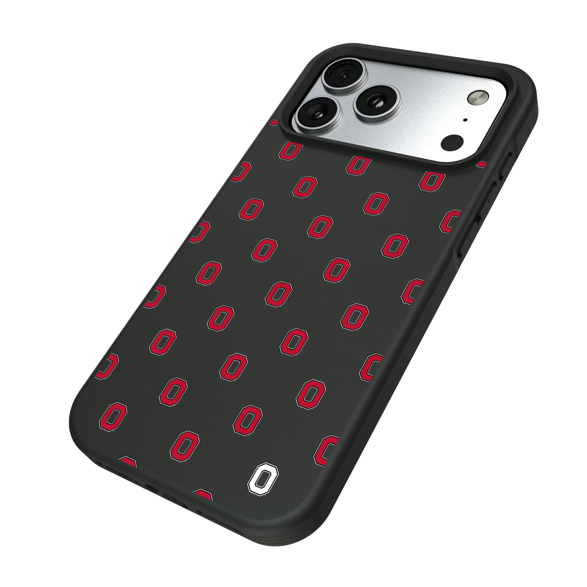 Ohio State University Buckeyes Fashion Pattern iPhone Bump Phone Case for Apple iPhone - Isometric View#Device_iPhone 17 Pro Max