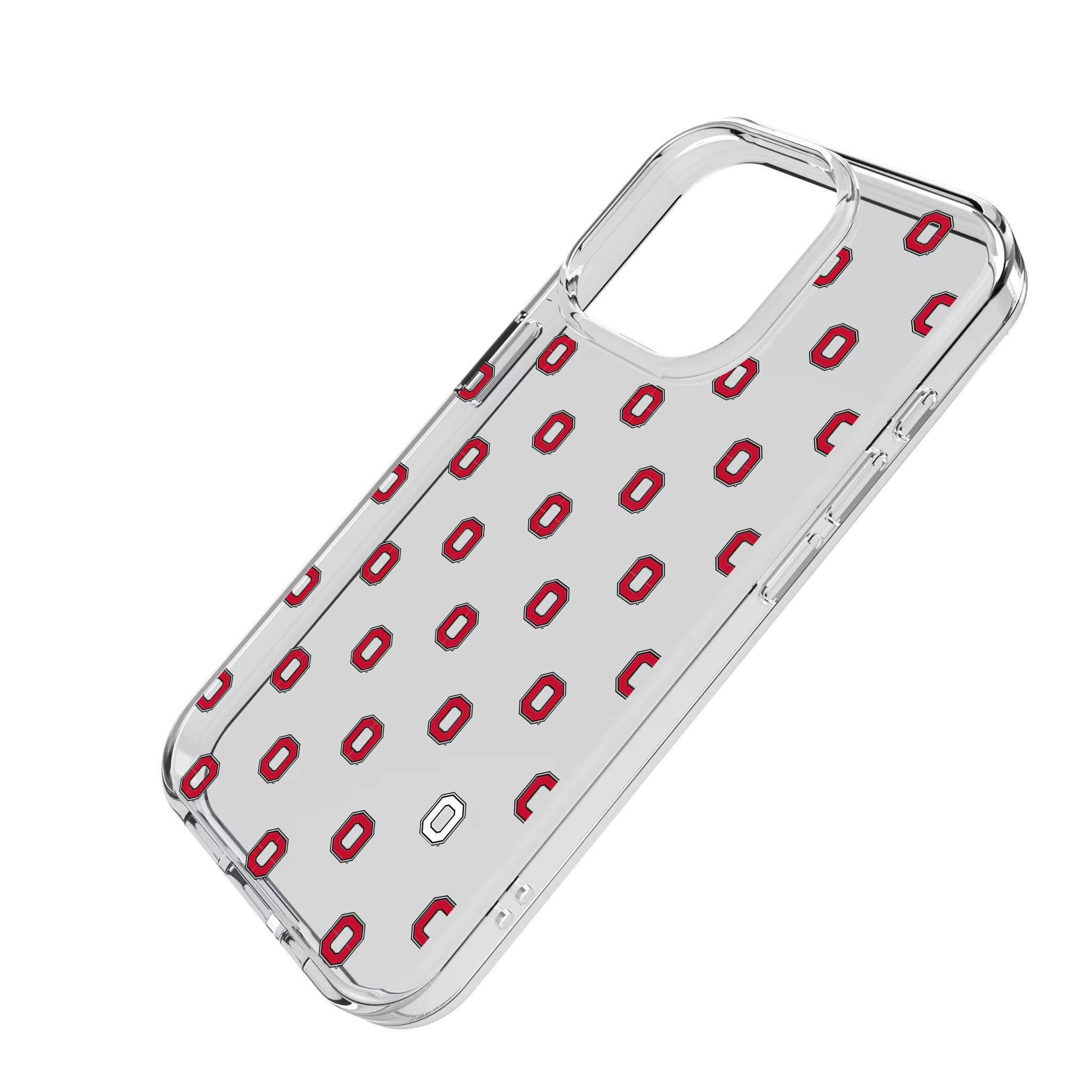 Ohio State University Buckeyes Fashion Pattern iPhone Clear Phone Case for Apple iPhone - Isometric View