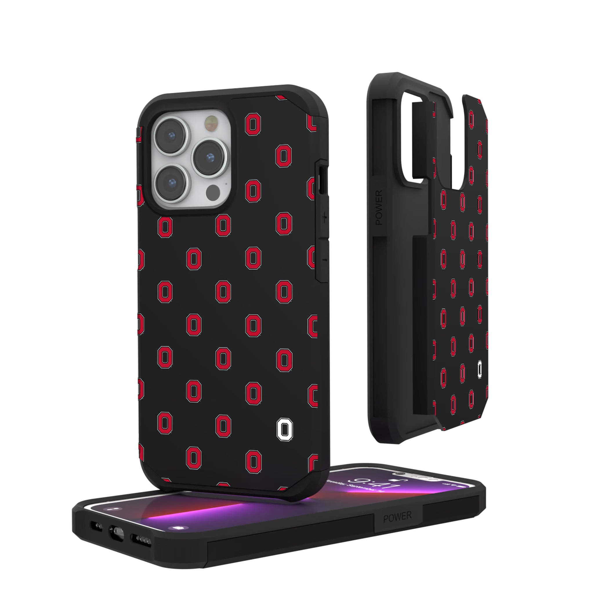 Ohio State University Buckeyes Fashion Pattern iPhone Rugged Phone Case for Apple iPhone#Device_iPhone 13 Pro