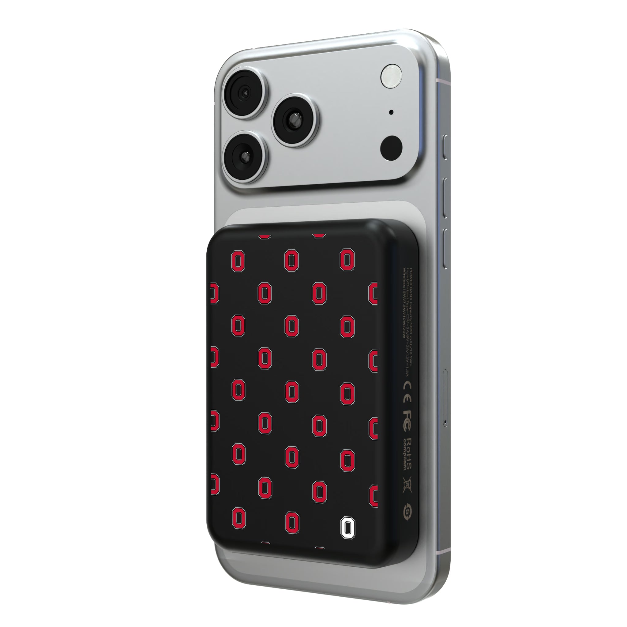 Ohio State University Buckeyes Fashion Pattern Wireless Mag Power Bank