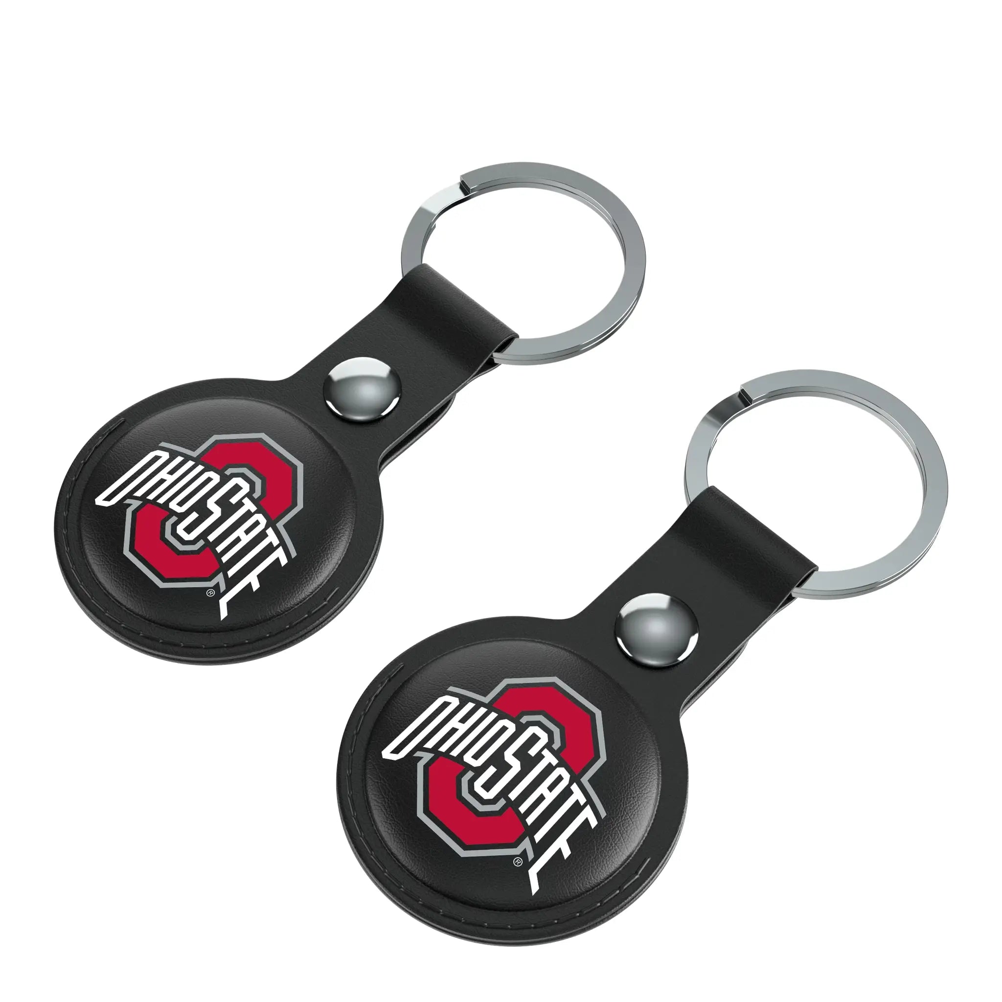 Ohio State University Buckeyes Insignia AirTag Black Airtag Holder 2-Pack - Isometric View