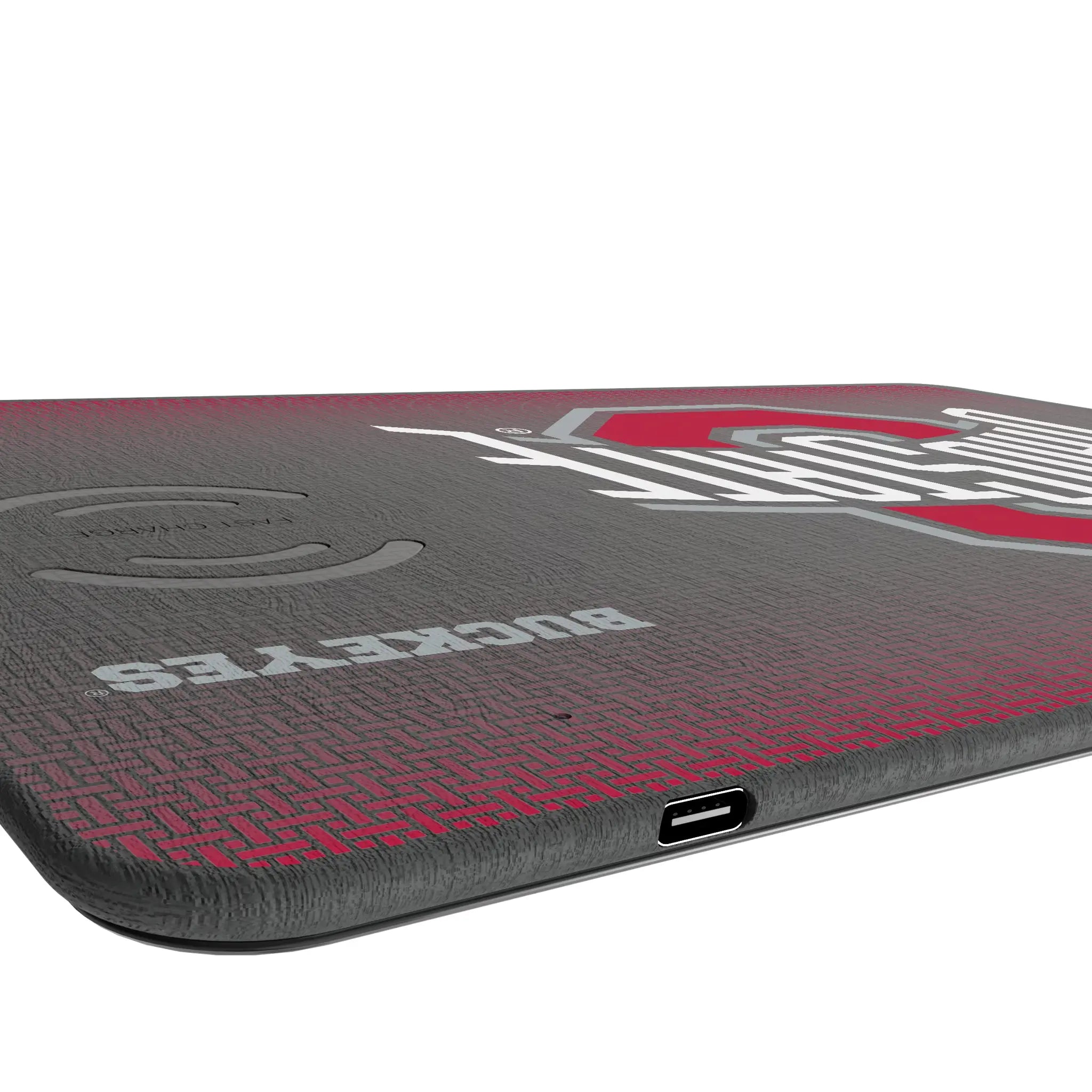 Ohio State University Buckeyes Linen 15-Watt Wireless Charger and Mouse Pad
