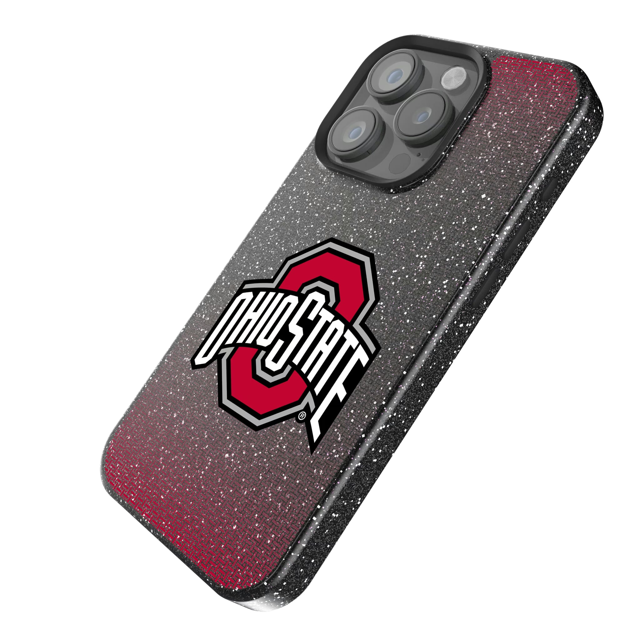 Ohio State University Buckeyes Linen iPhone Bling Phone Case for Apple iPhone - Isometric View